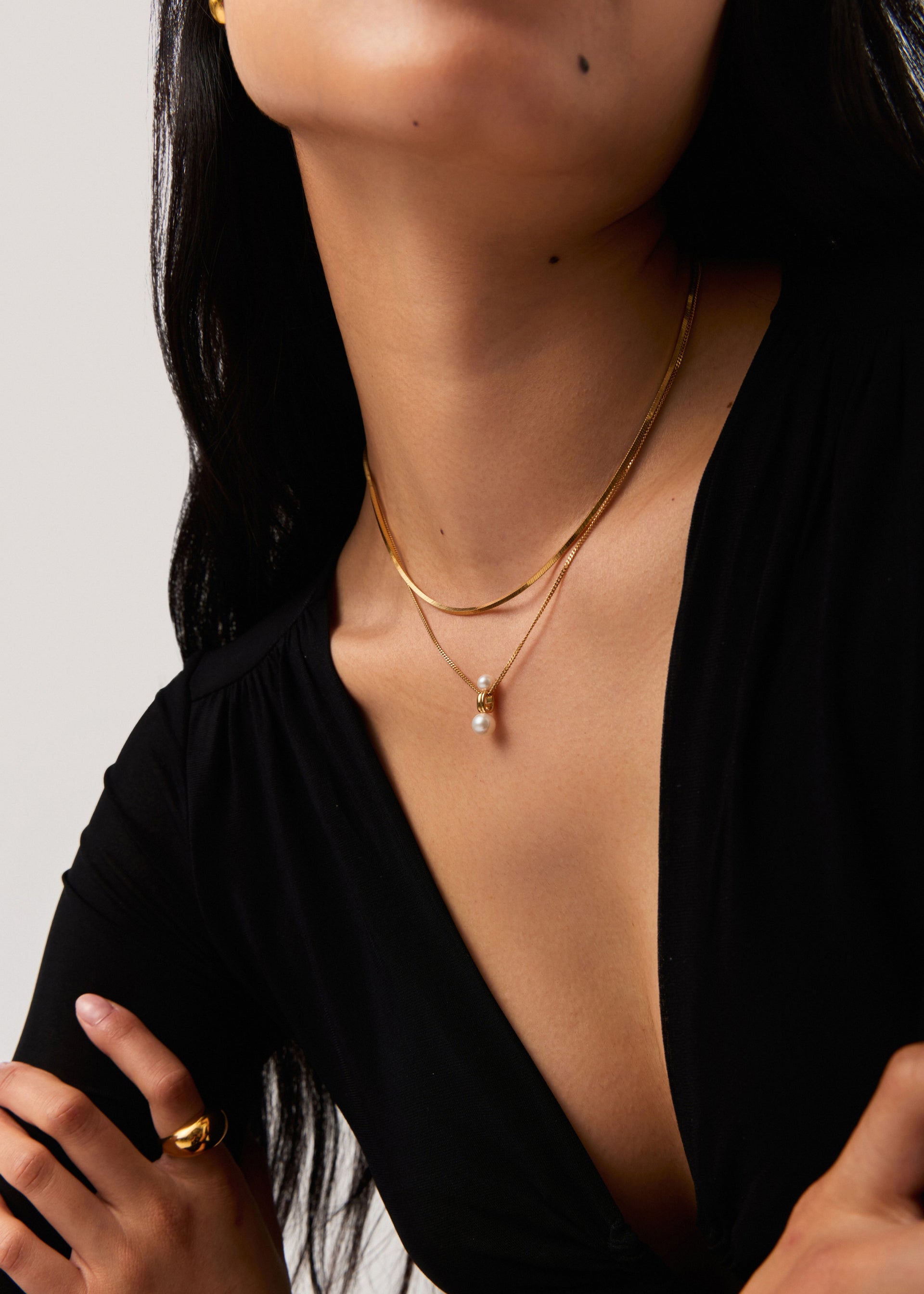 Pearl Ridge 18ct gold vermeil necklace