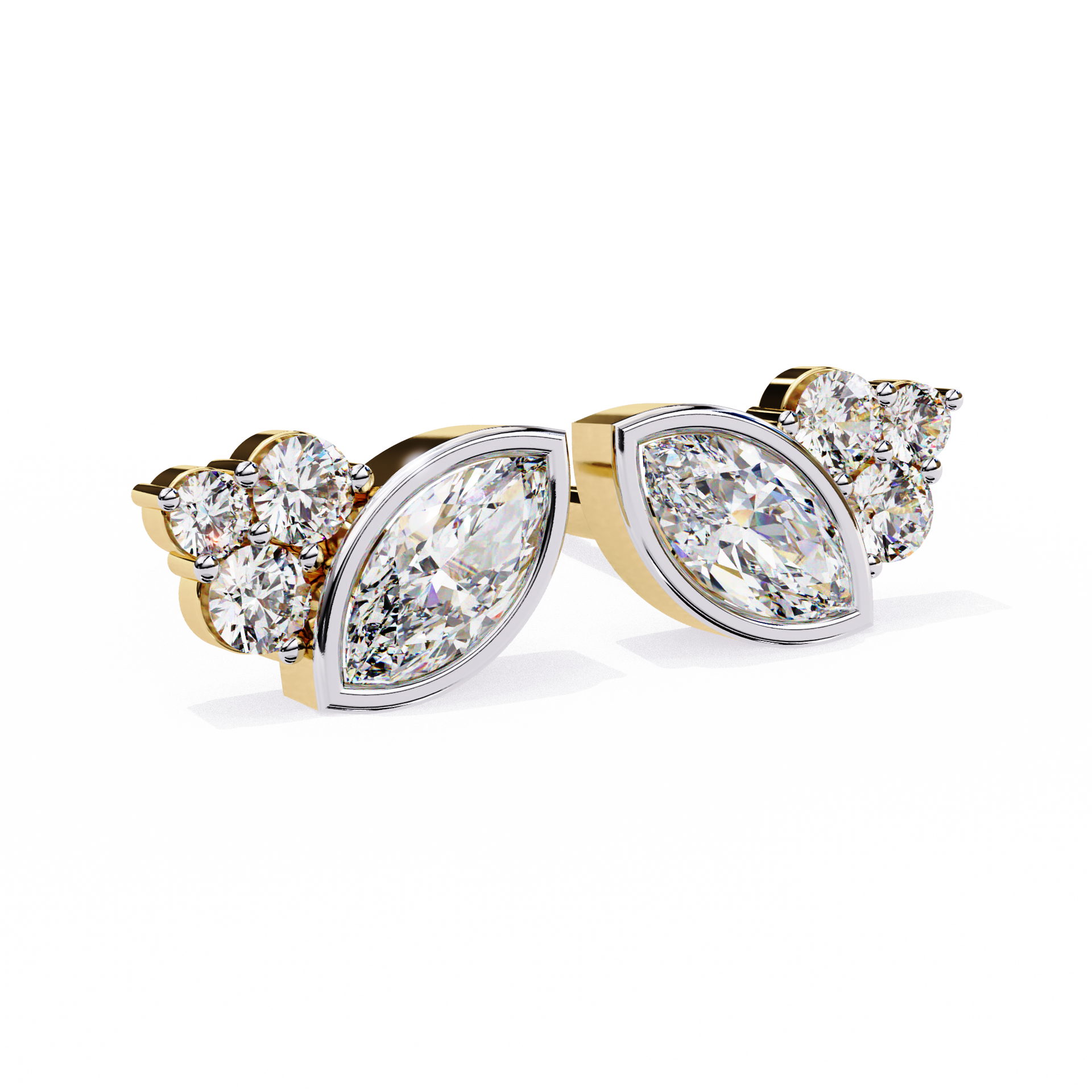 Round-Cut Lab-grown Diamond Stud Earrings in 10K White Gold