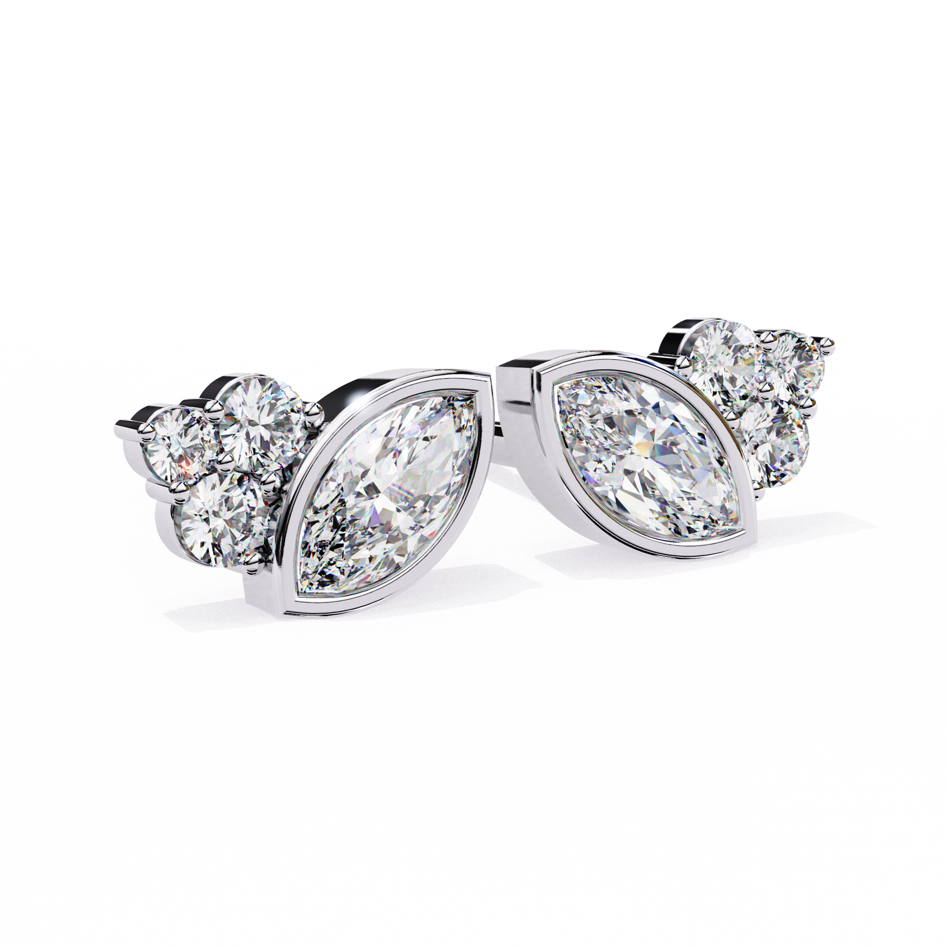 Round-Cut Lab-grown Diamond Stud Earrings in 10K White Gold