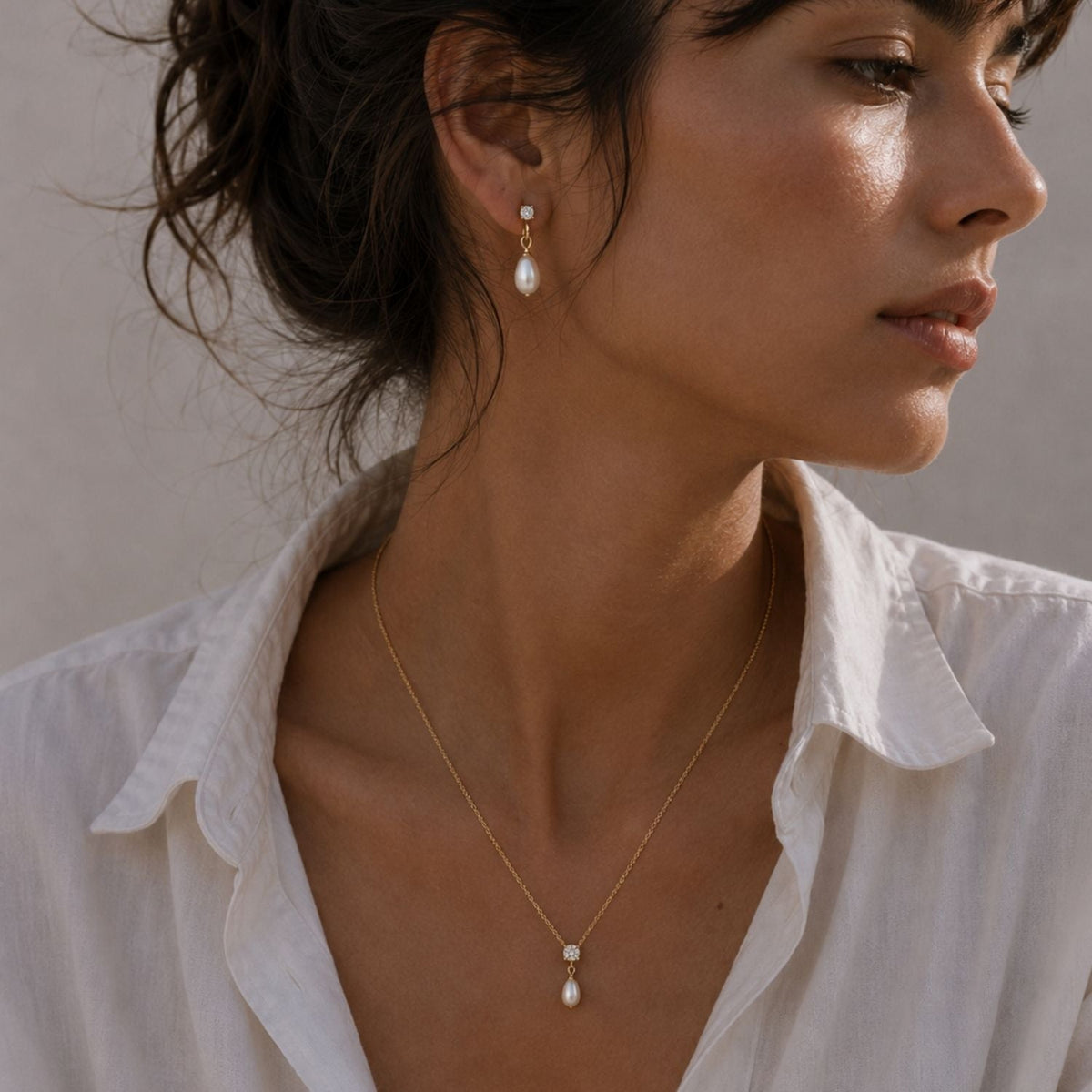 Aurora Diamond & Pearl Cluster Hook Earrings