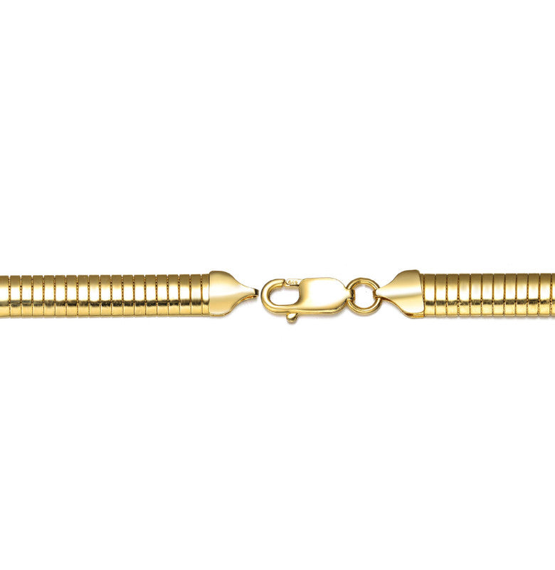 Sterling Silver 14k Gold Plated Omega Bracelet-unisex