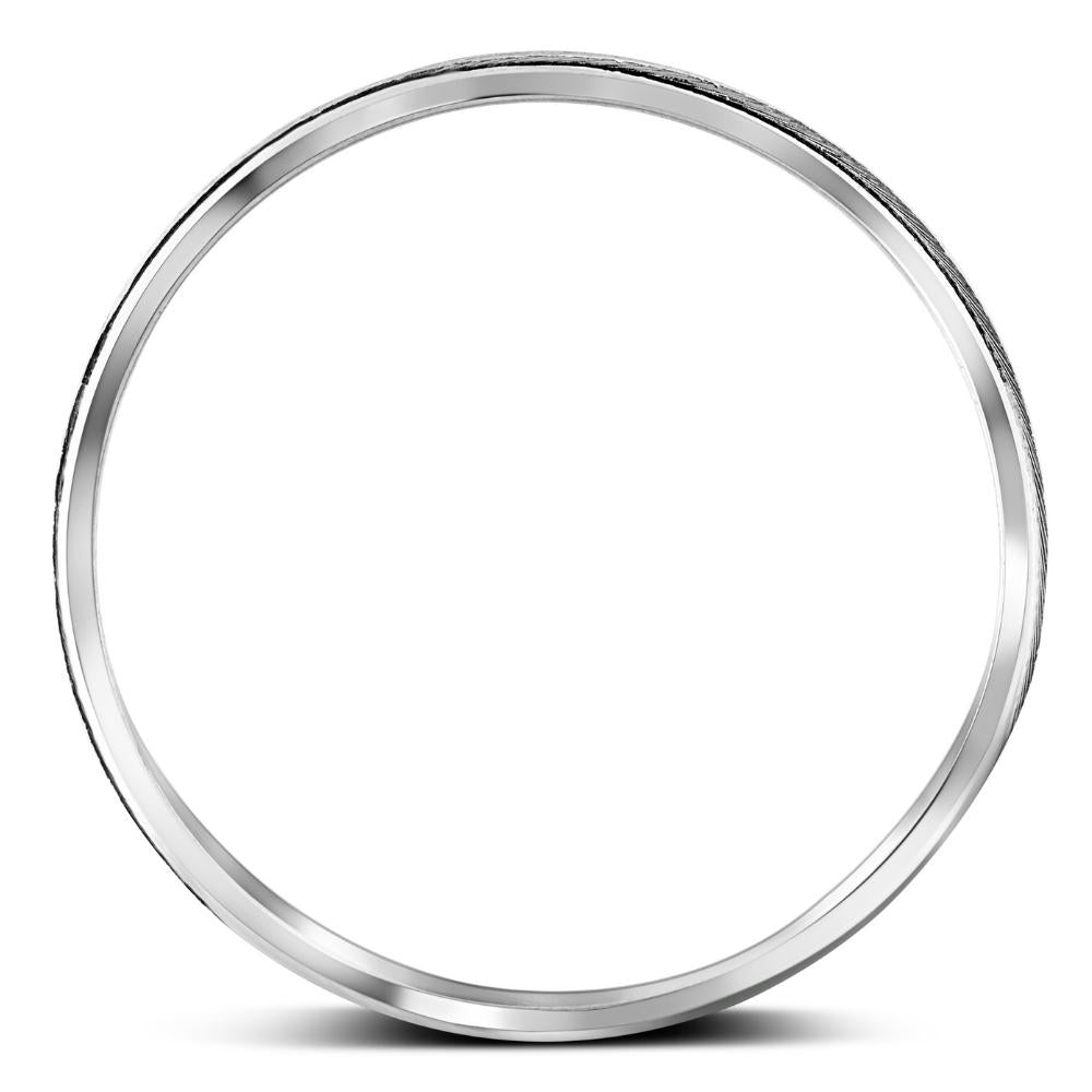 Beveled & Brushed Wedding Band 14K White Gold Size Selectable