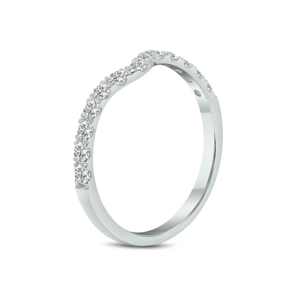 1/2 Carat Tw Lab Grown Diamond Wedding Band In 14K White Gold