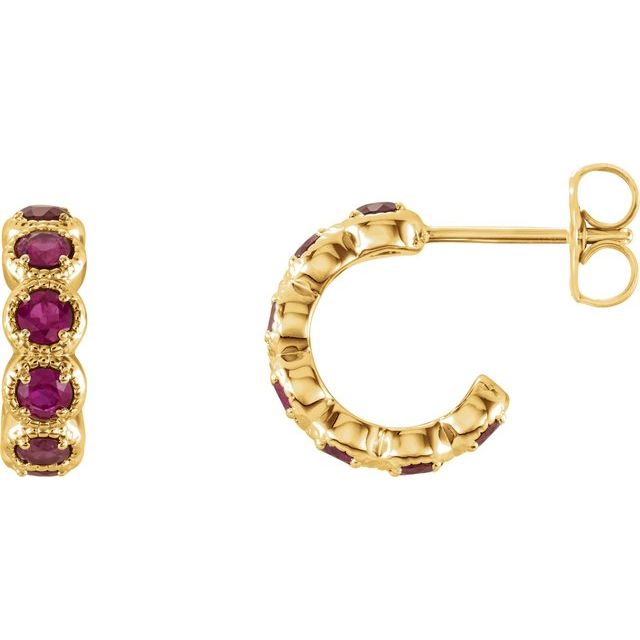 Lab-grown Diamond Hoop Earrings in 14K White Gold