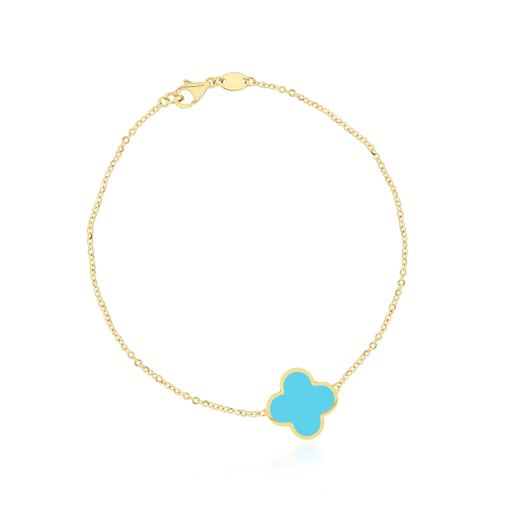 Large Turquoise Single Clover Bracelet