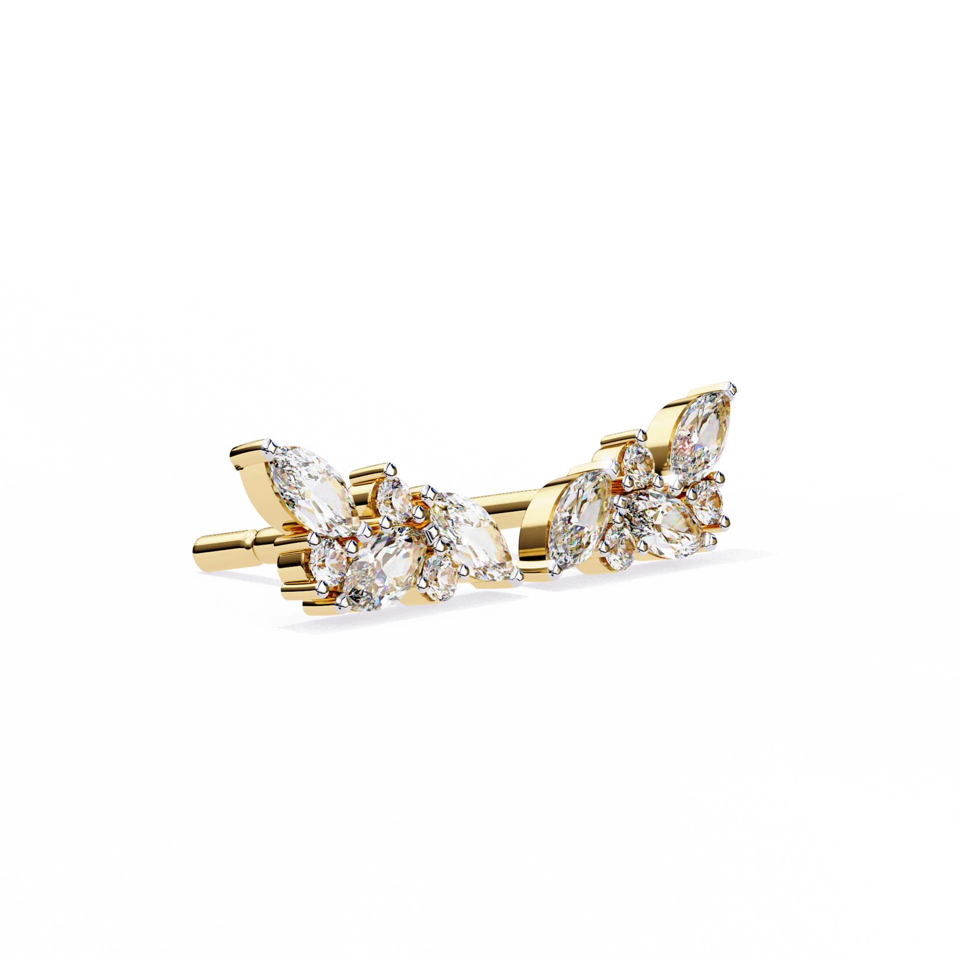 Marquise-Cut Lab-grown Diamond Stud Earrings in 10K White Gold
