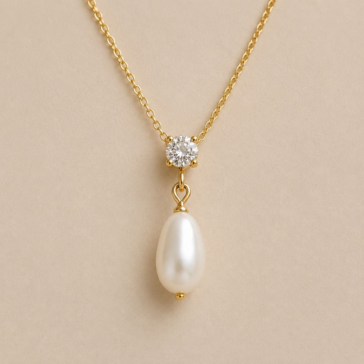 Aurora Diamond & Pearl Drop Necklace