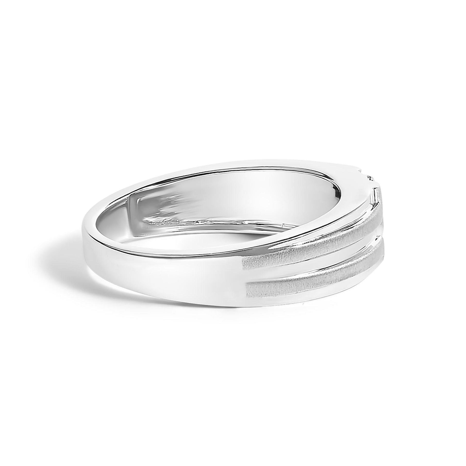 10K White Gold Princess Diamond Accent Solitaire Duo Ring (I-J Color, SI2-I1 Clarity)