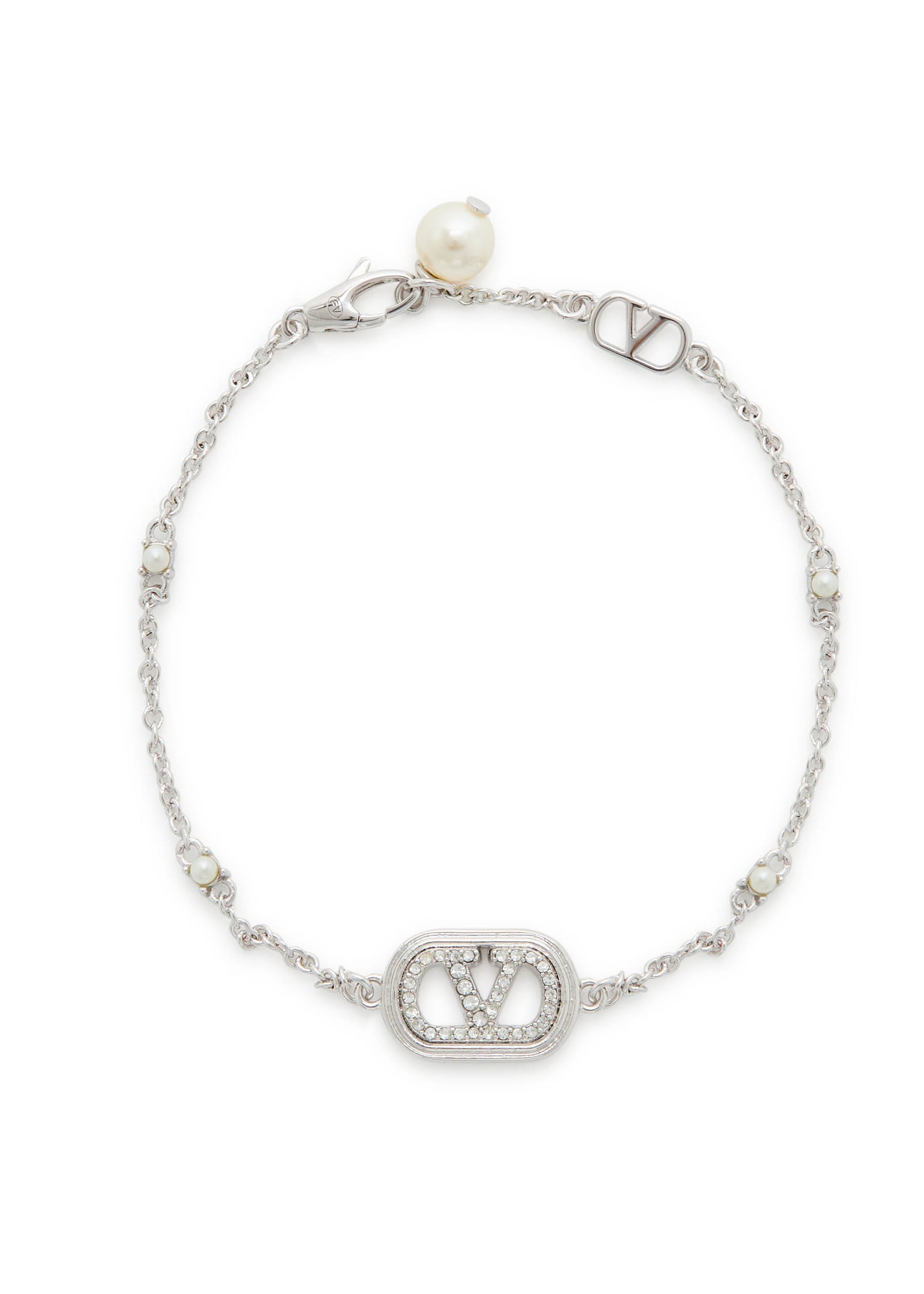 VLogo embellished chain bracelet