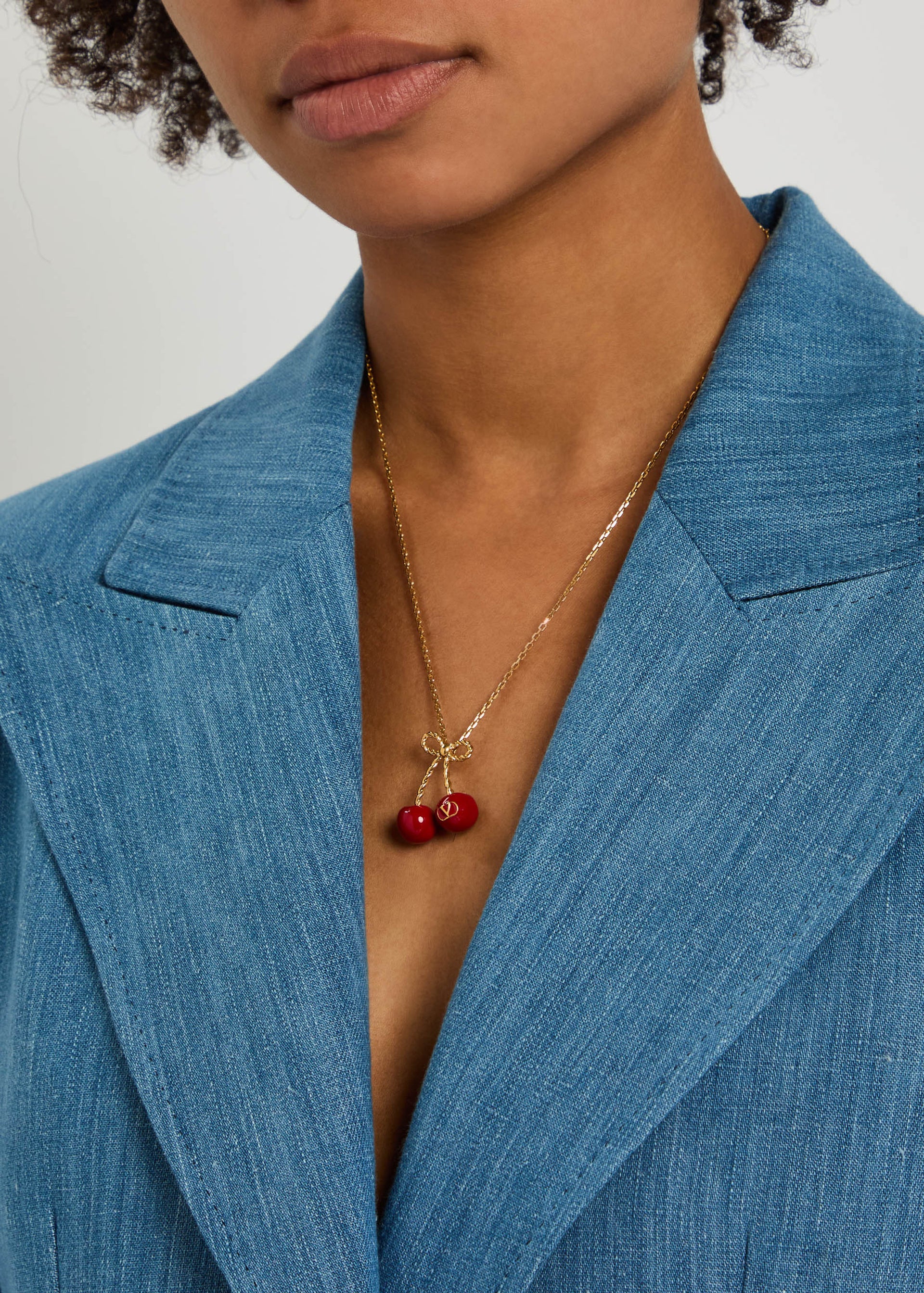 Cherry VLogo necklace