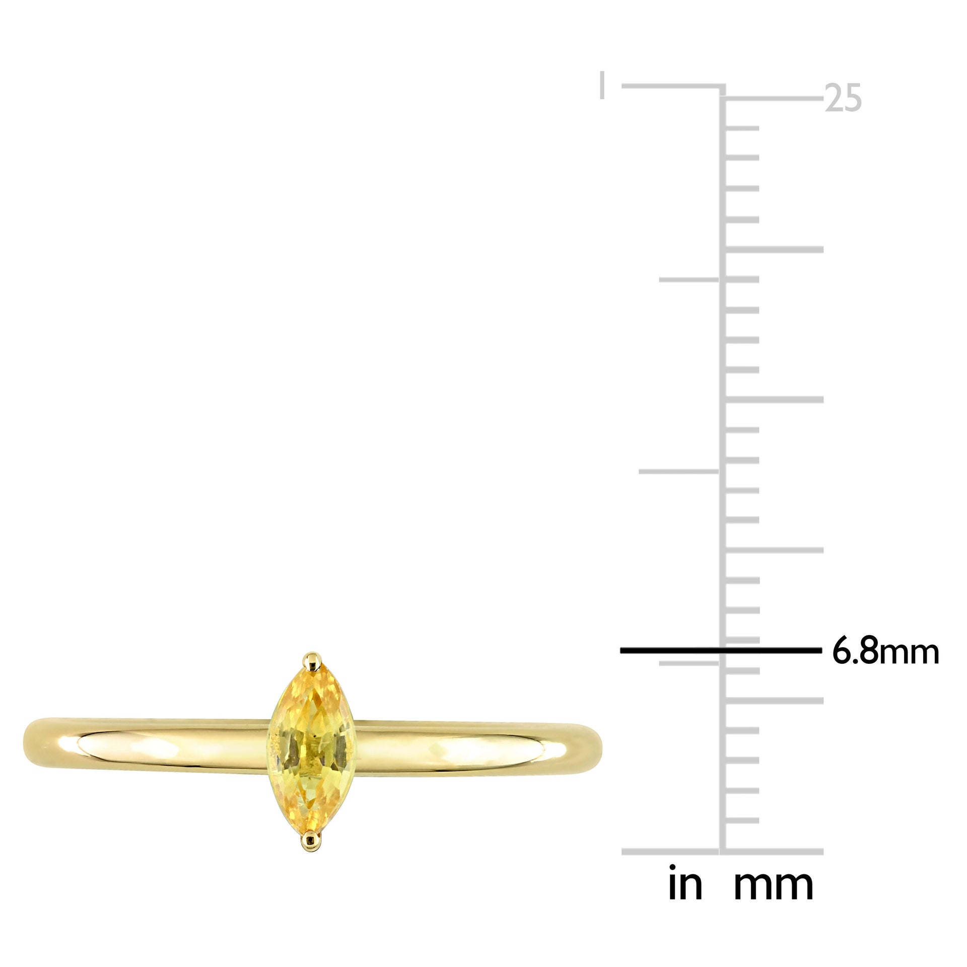 1/3 CT TGW Marquise Yellow Sapphire Stackable Ring in 10k Yellow Gold