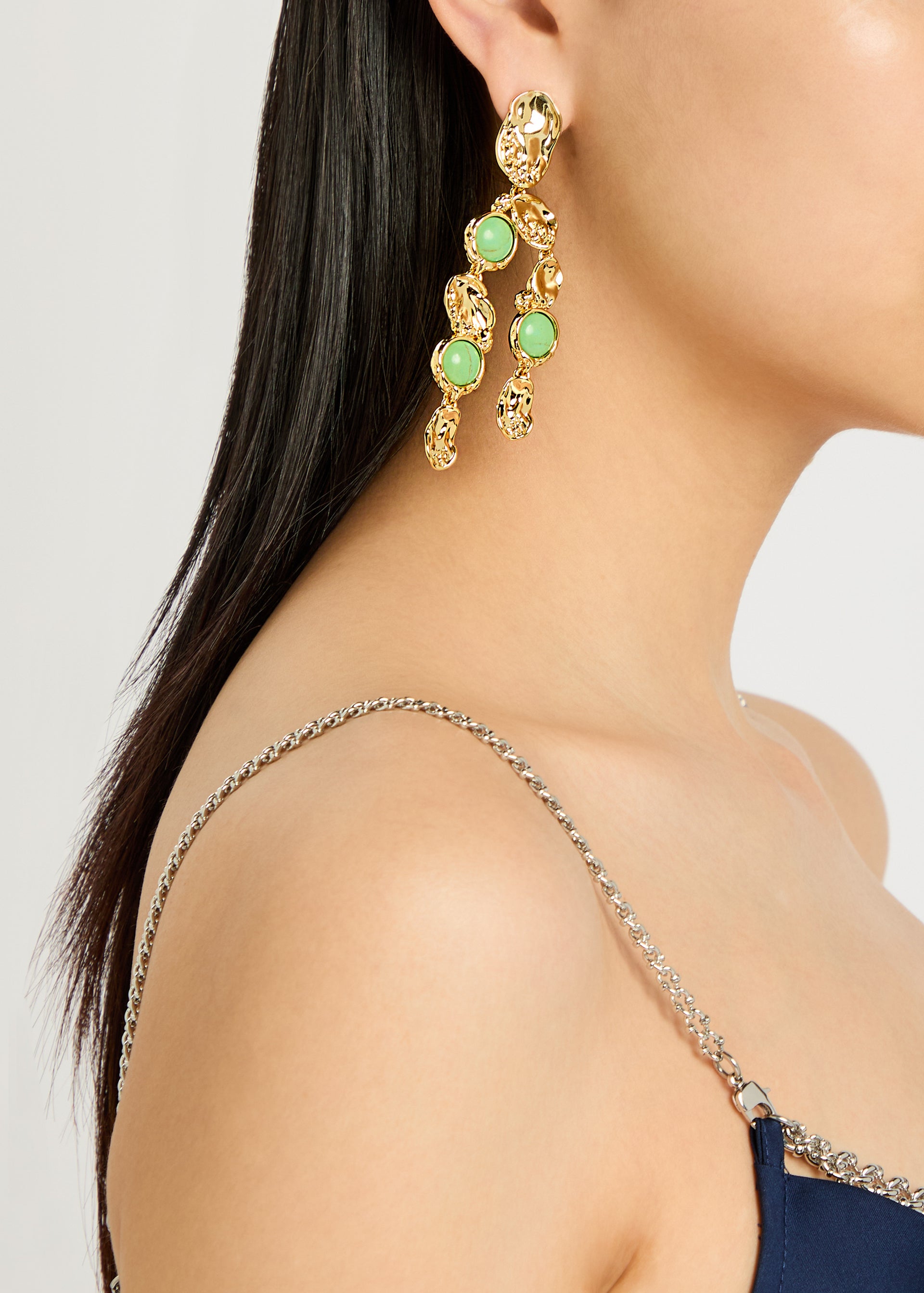 Brut 14kt gold-plated drop earrings