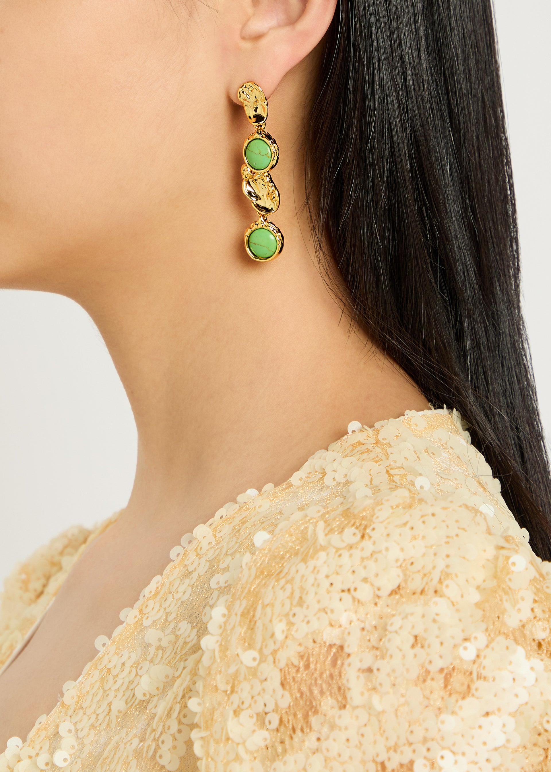 Brut 14kt gold-plated drop earrings
