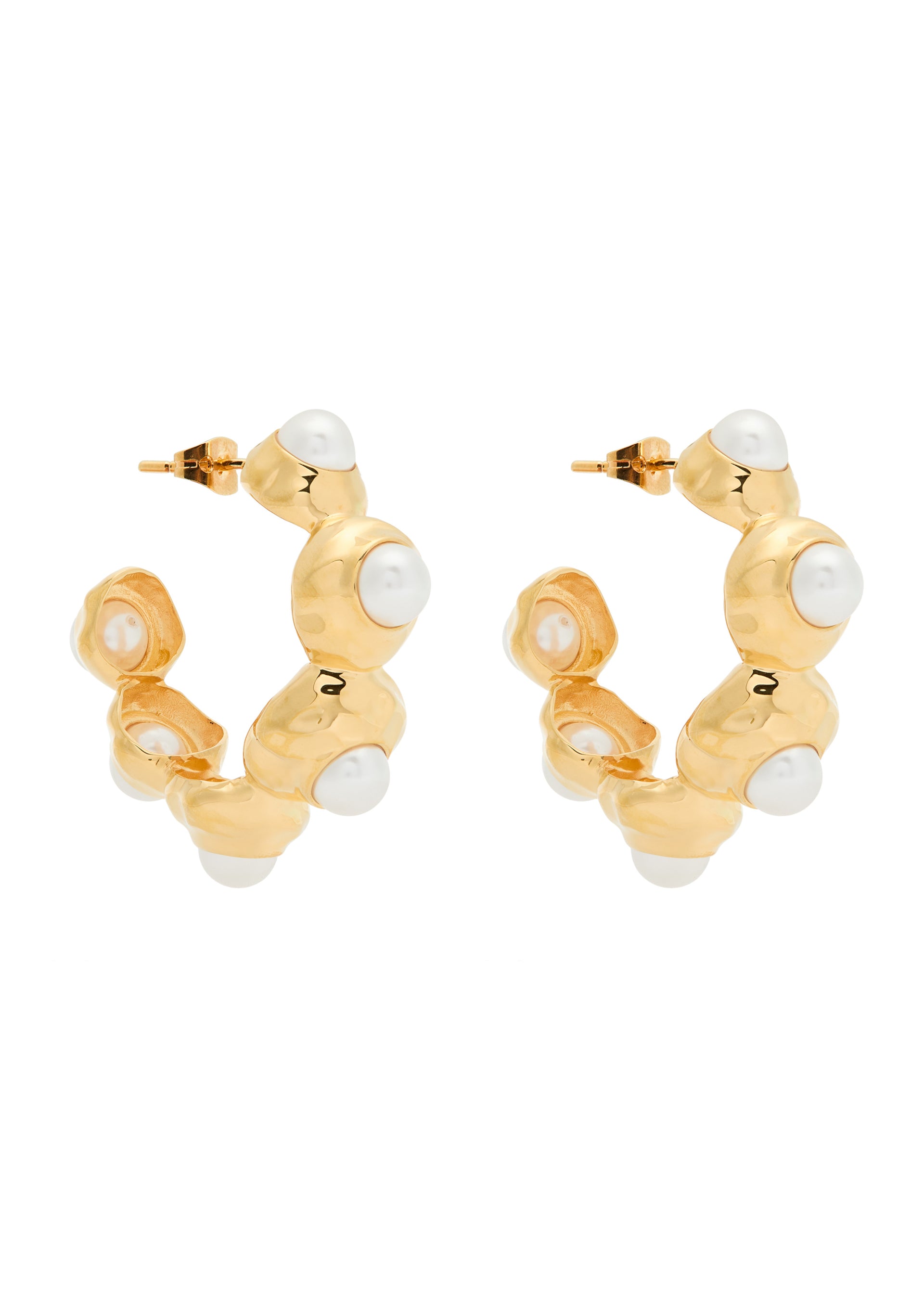 Statement 18kt gold-plated hoop earrings