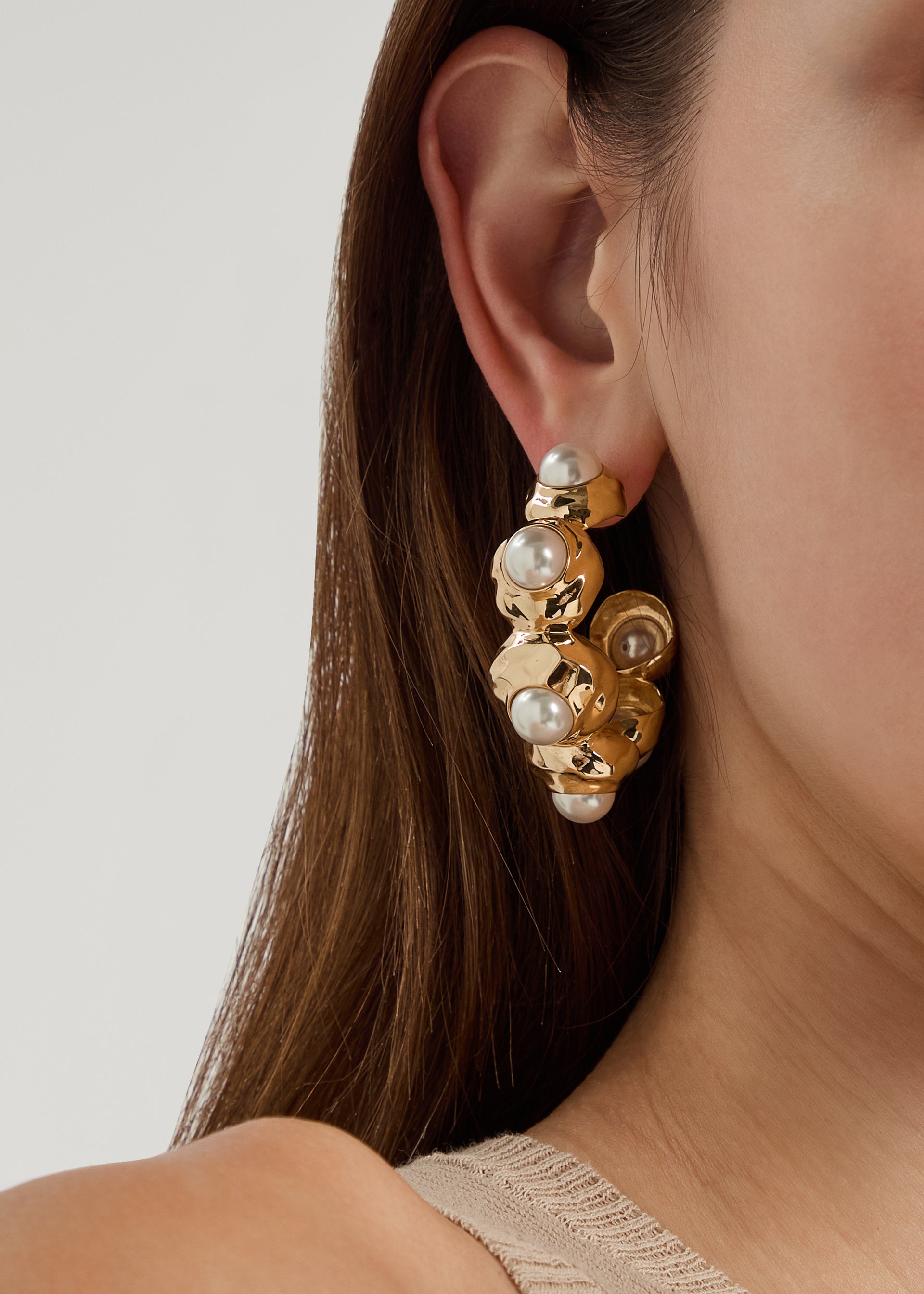 Statement 18kt gold-plated hoop earrings