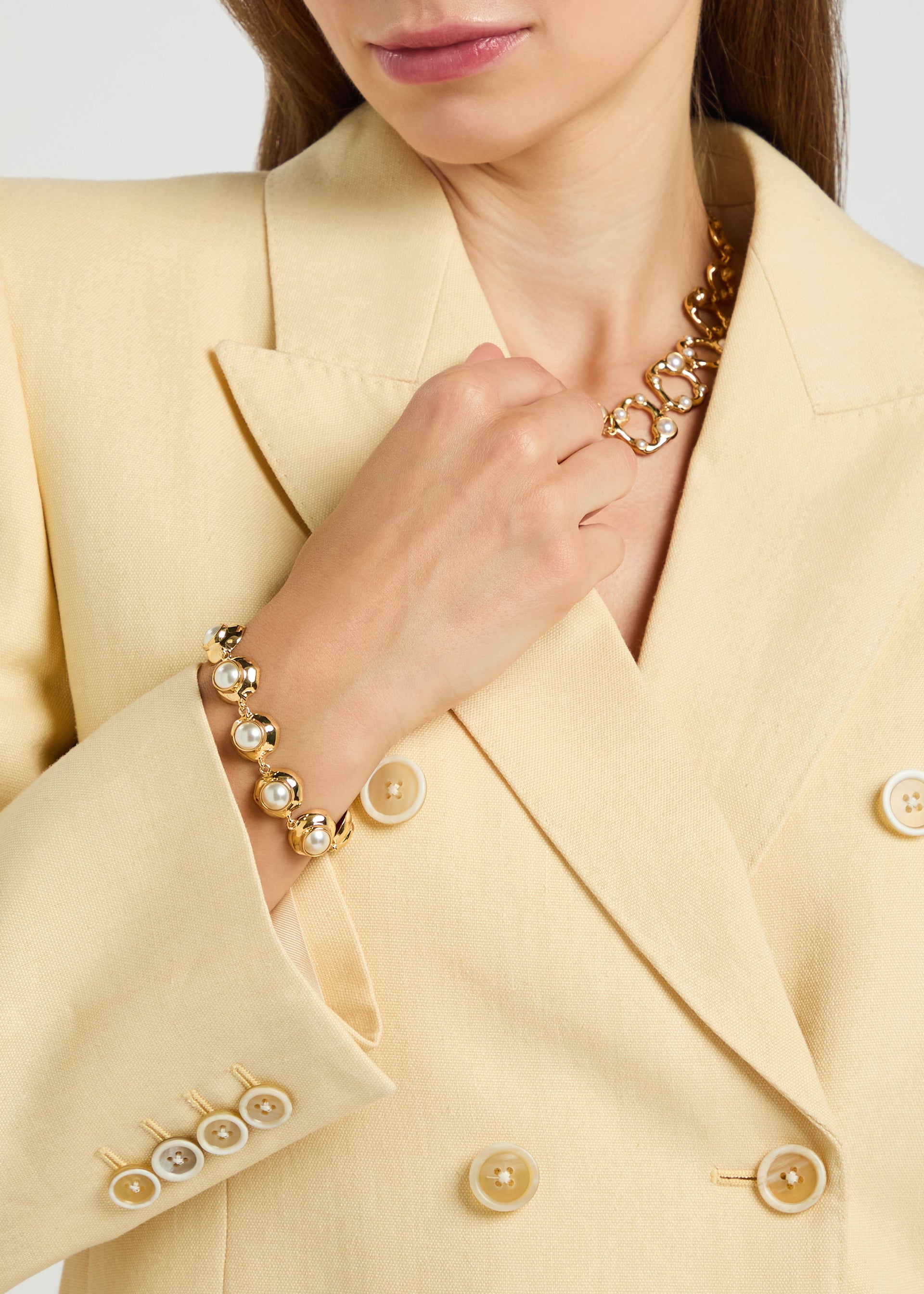 Statement Orbs 18kt gold-plated bracelet