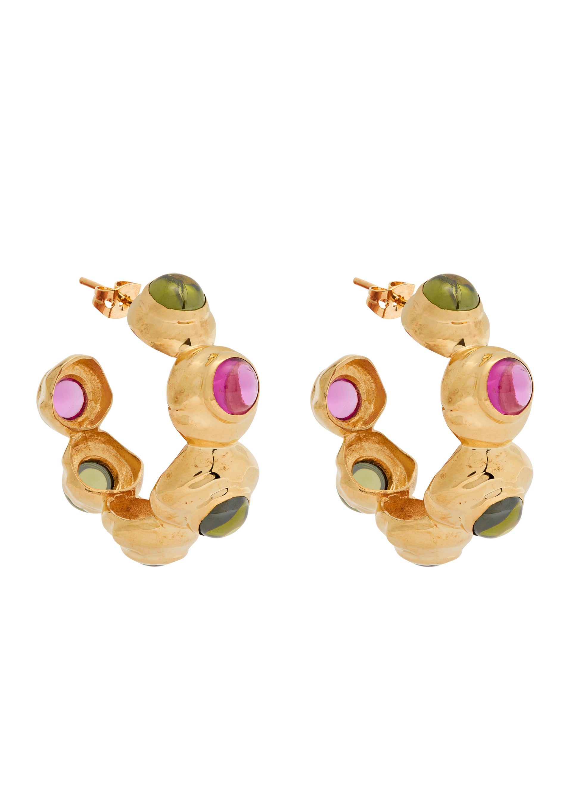 Statement 18kt gold-plated hoop earrings