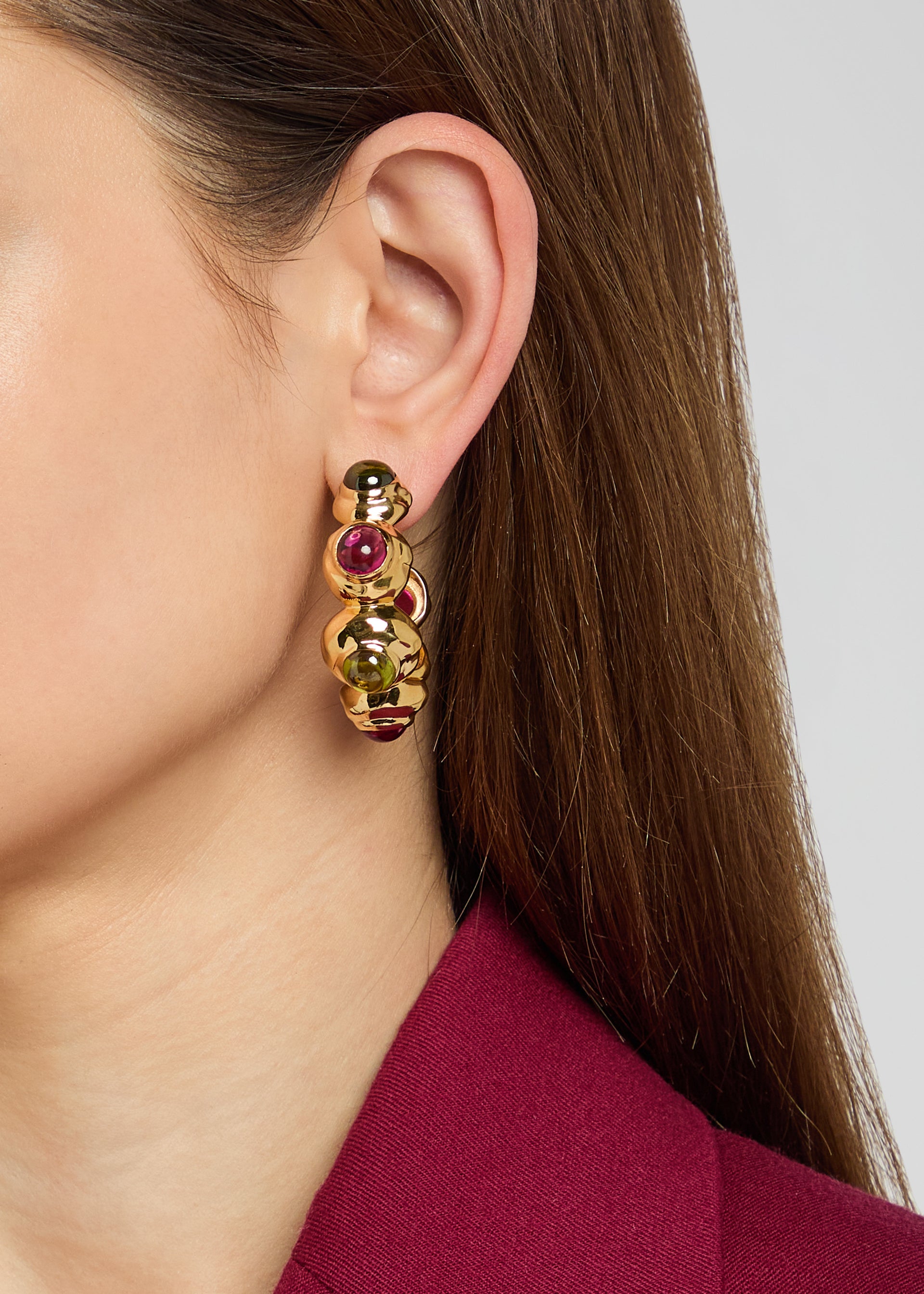 Statement 18kt gold-plated hoop earrings