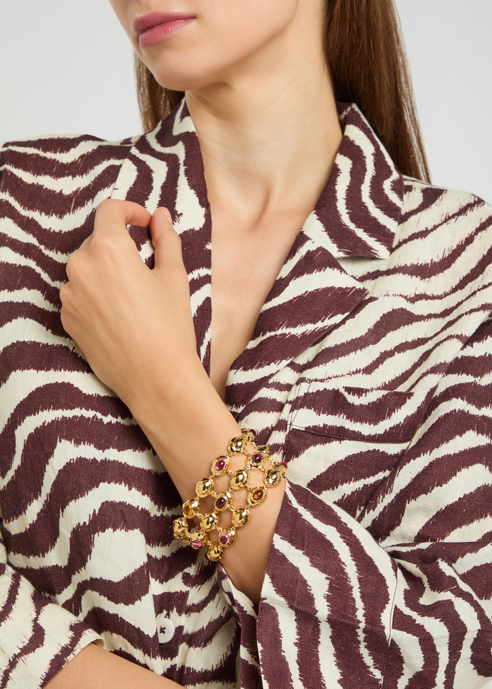 Statement 18kt gold-plated bracelet