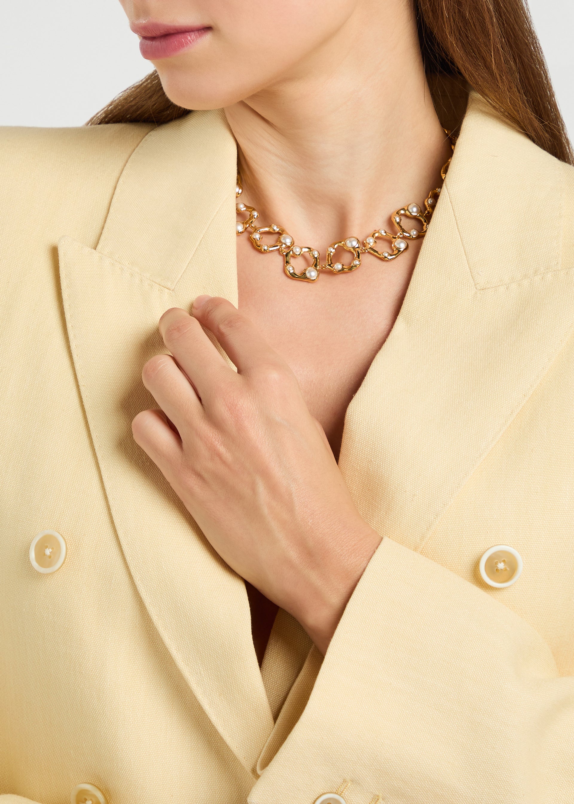 Statement Wave 18kt gold-plated necklace