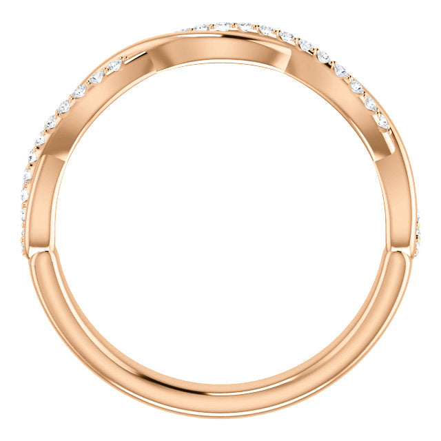 1/8 ct Diamond Infinity Wedding Ring Available in 14k White, Yellow, or Rose Gold