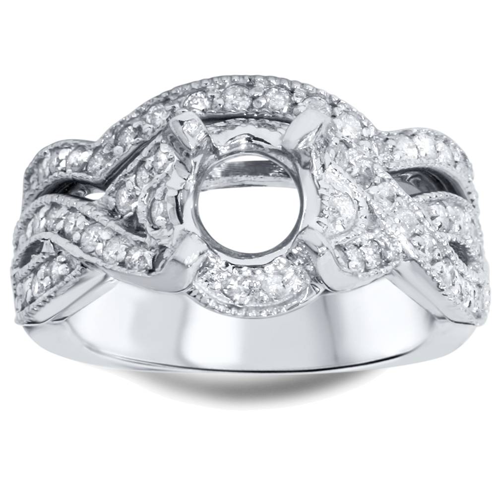 7/8 ct Diamond Engagement Wedding Ring Set Setting 14K