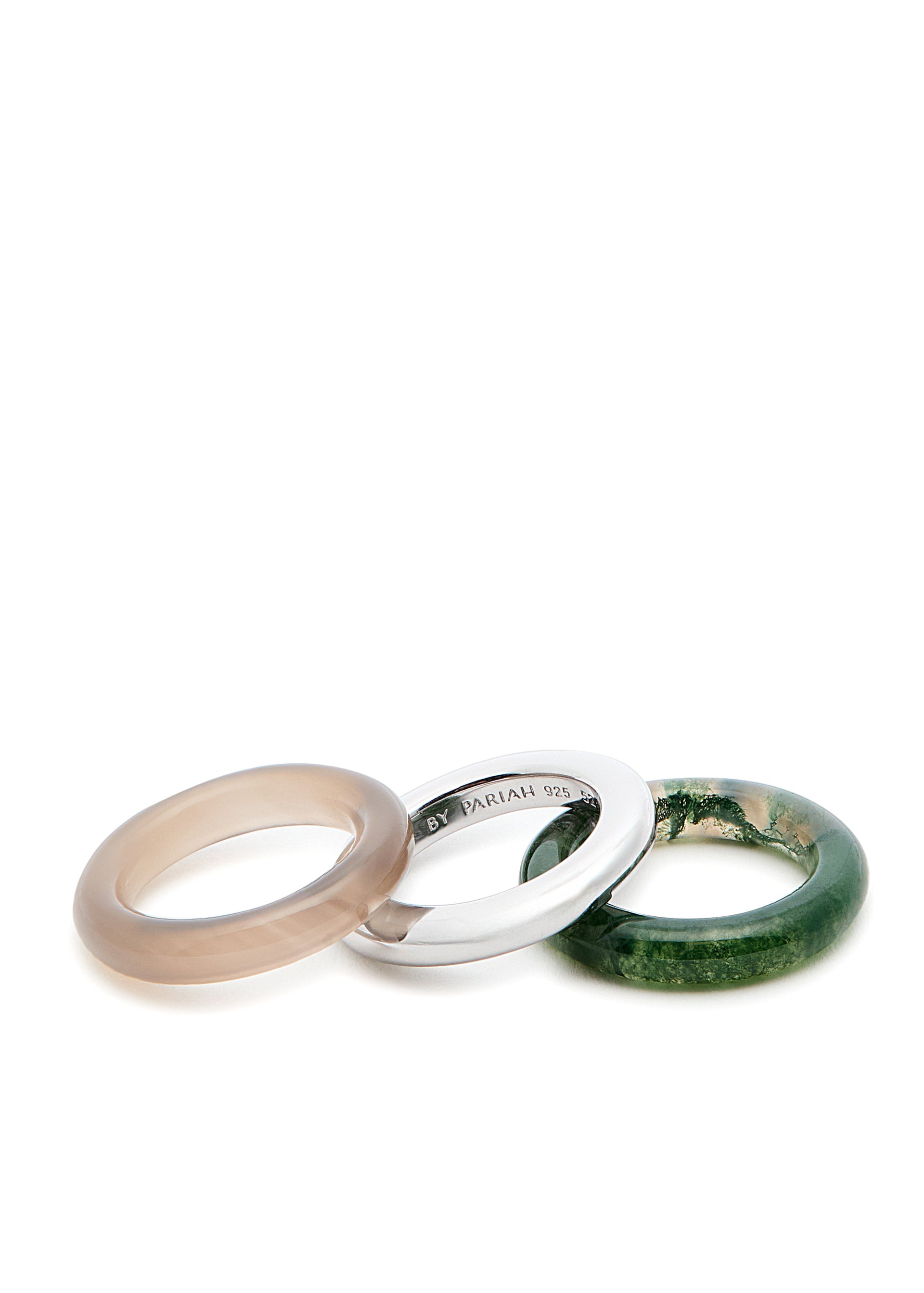 Stone Trilogy Stack rings - set of three