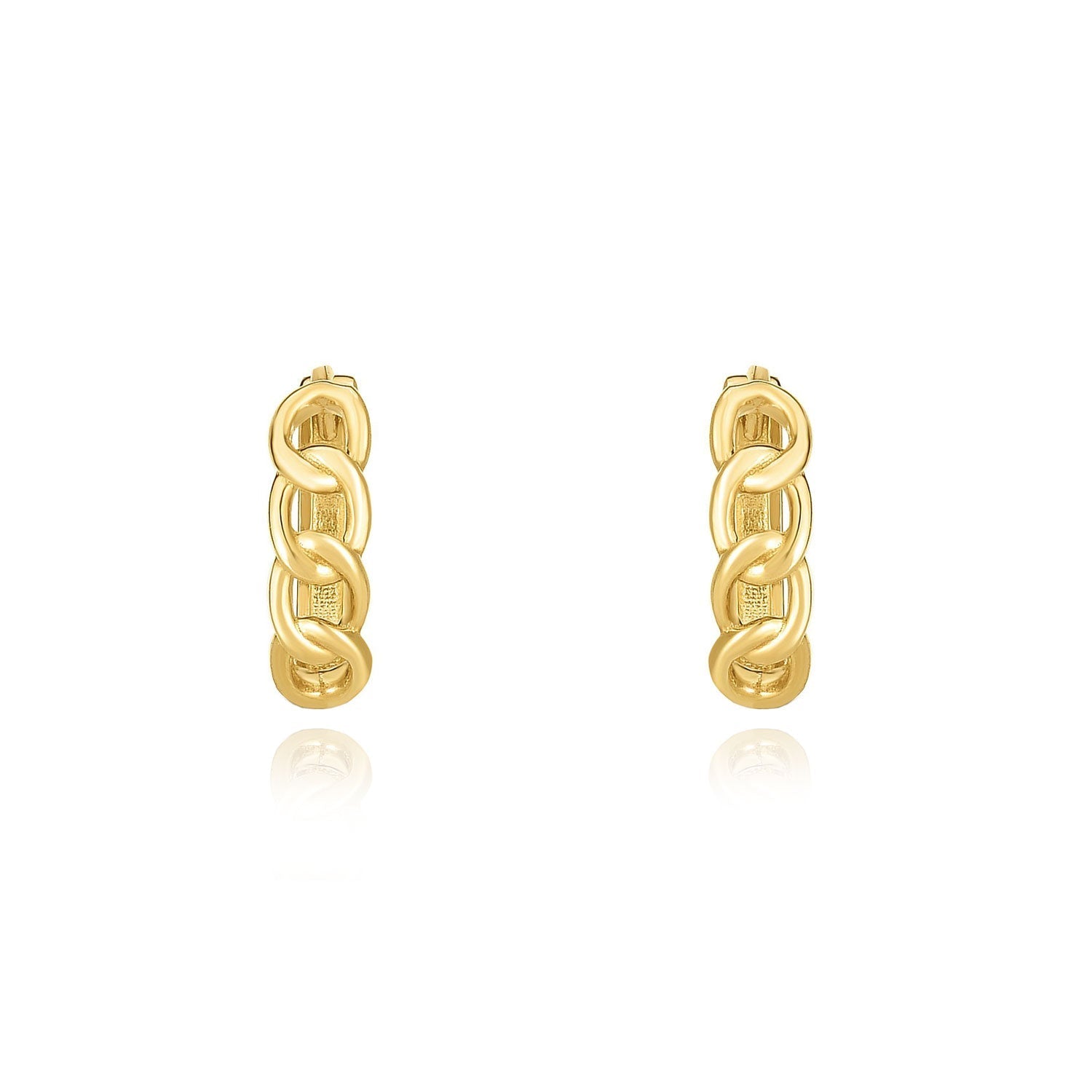 Curb Huggie Hoop Earrings