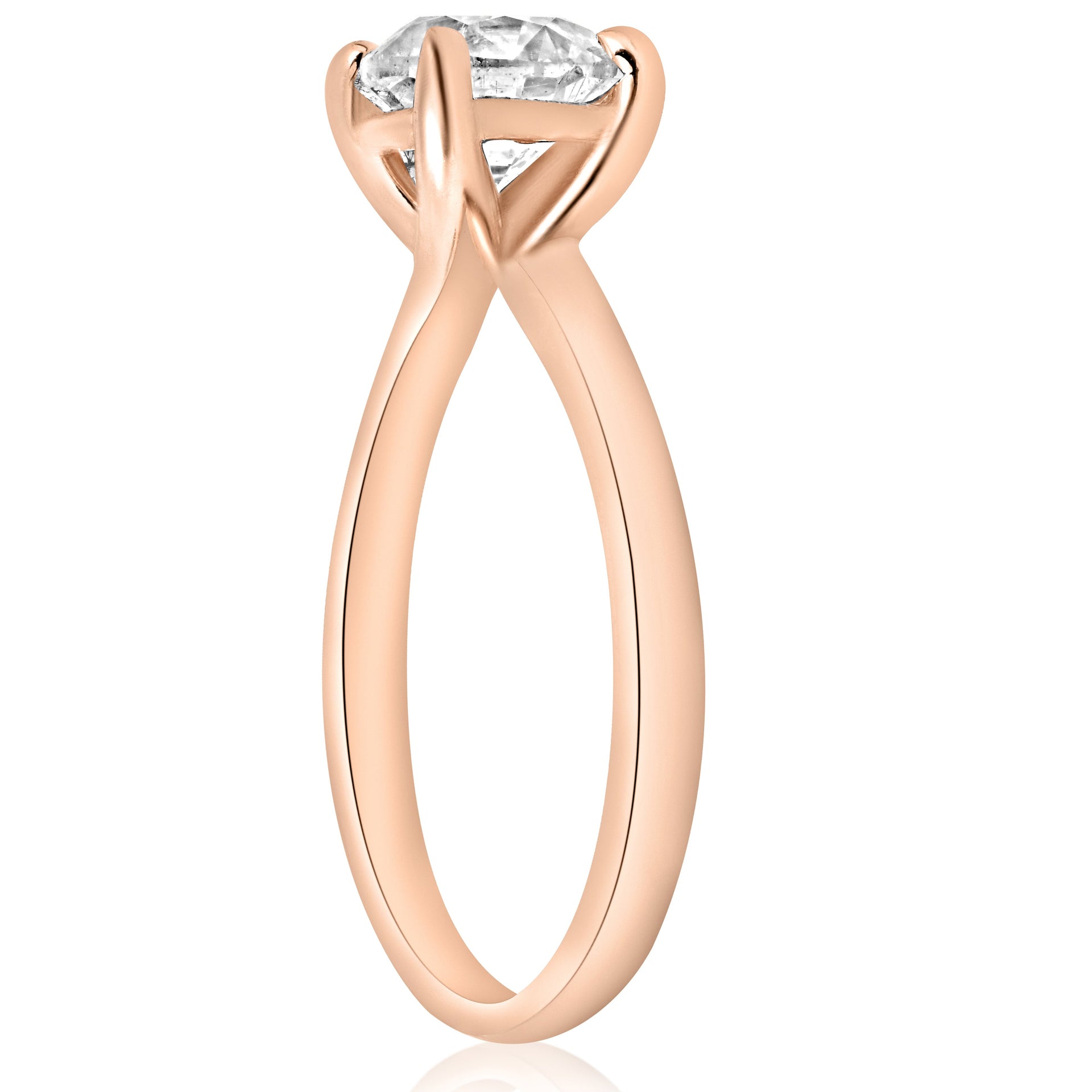 1ct Diamond Solitaire Engagement Ring 14k Rose Gold