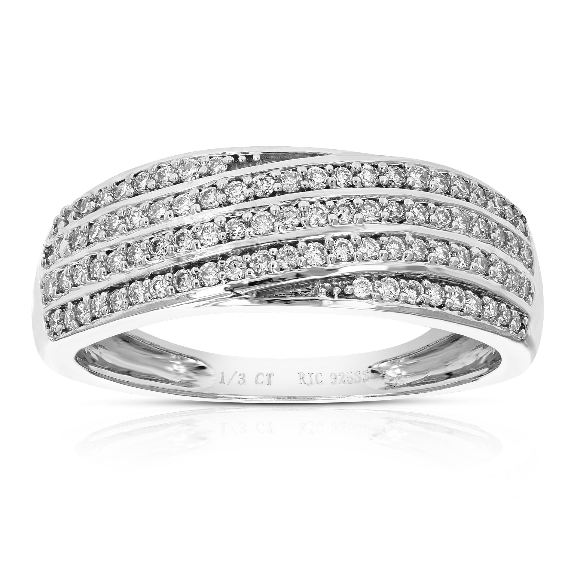 1/3 cttw Round Lab Grown Diamond Engagement Ring .925 Sterling Silver Prong Set