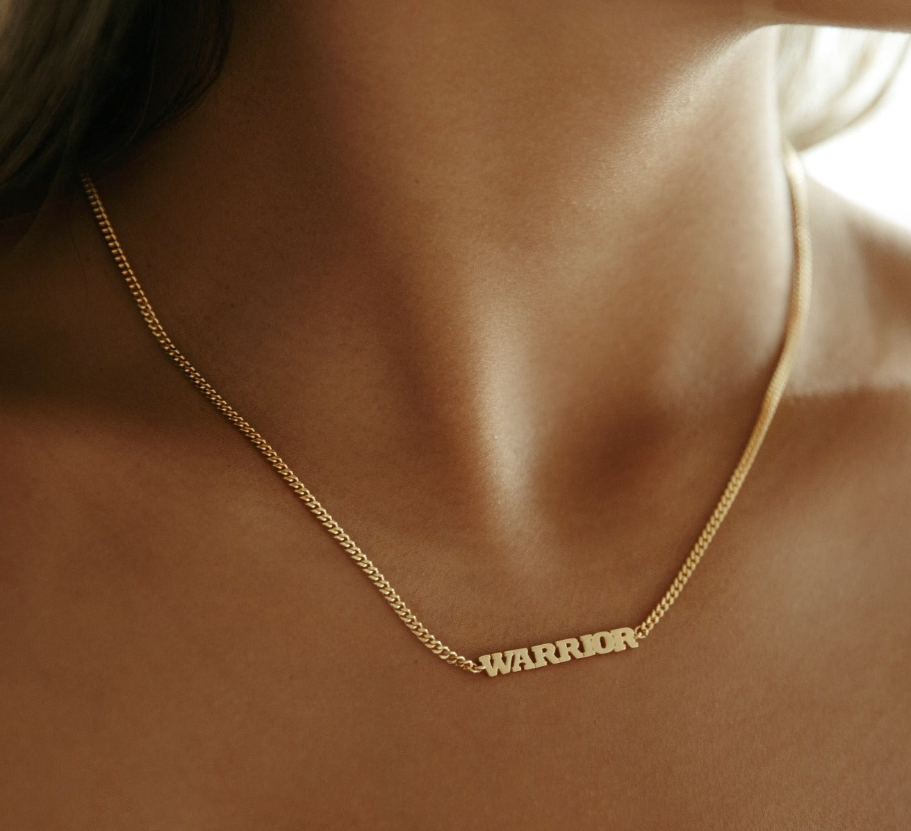 Warrior Script Necklace - Gold