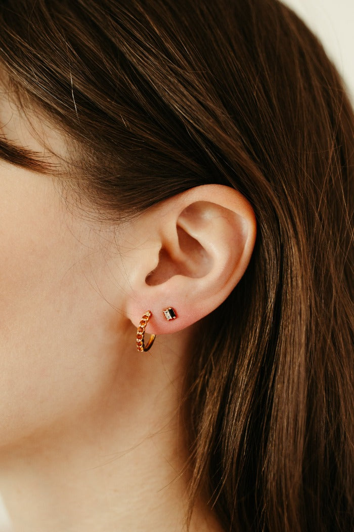 Karma Hoop Earrings - Citrine