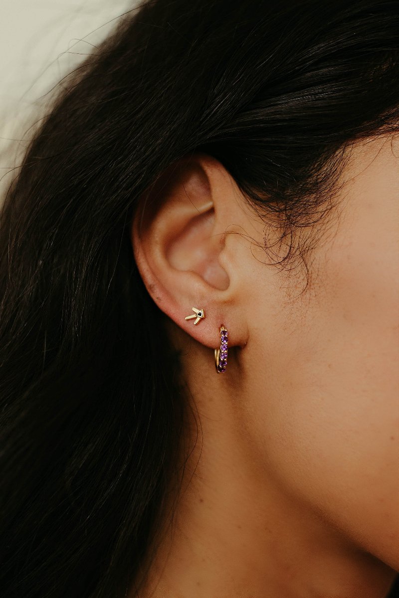 Prairie Star Earrings - Black Spinel