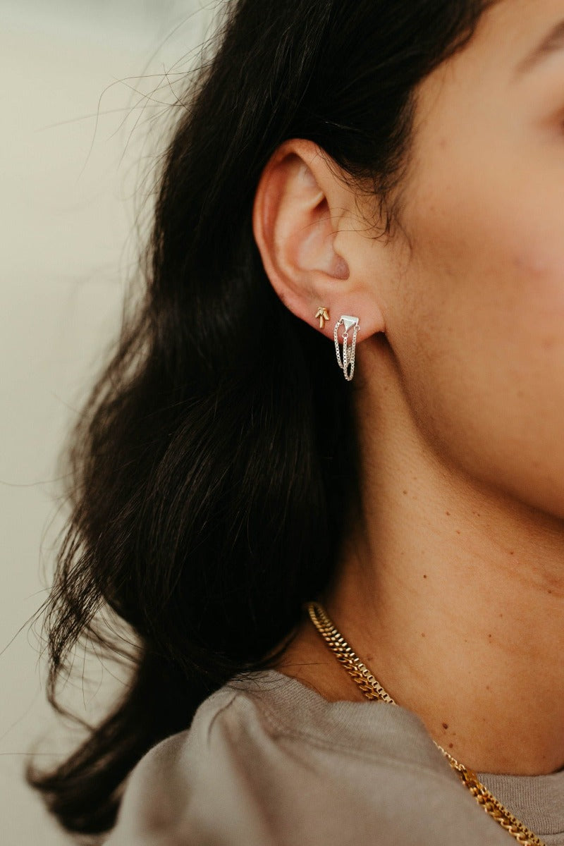 Bowie Hoop Earrings - Silver