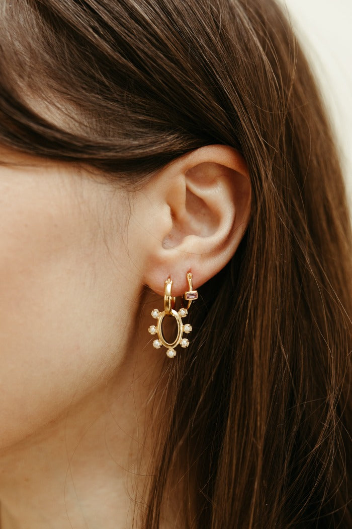 Dolly Hoop Earrings - Pearl