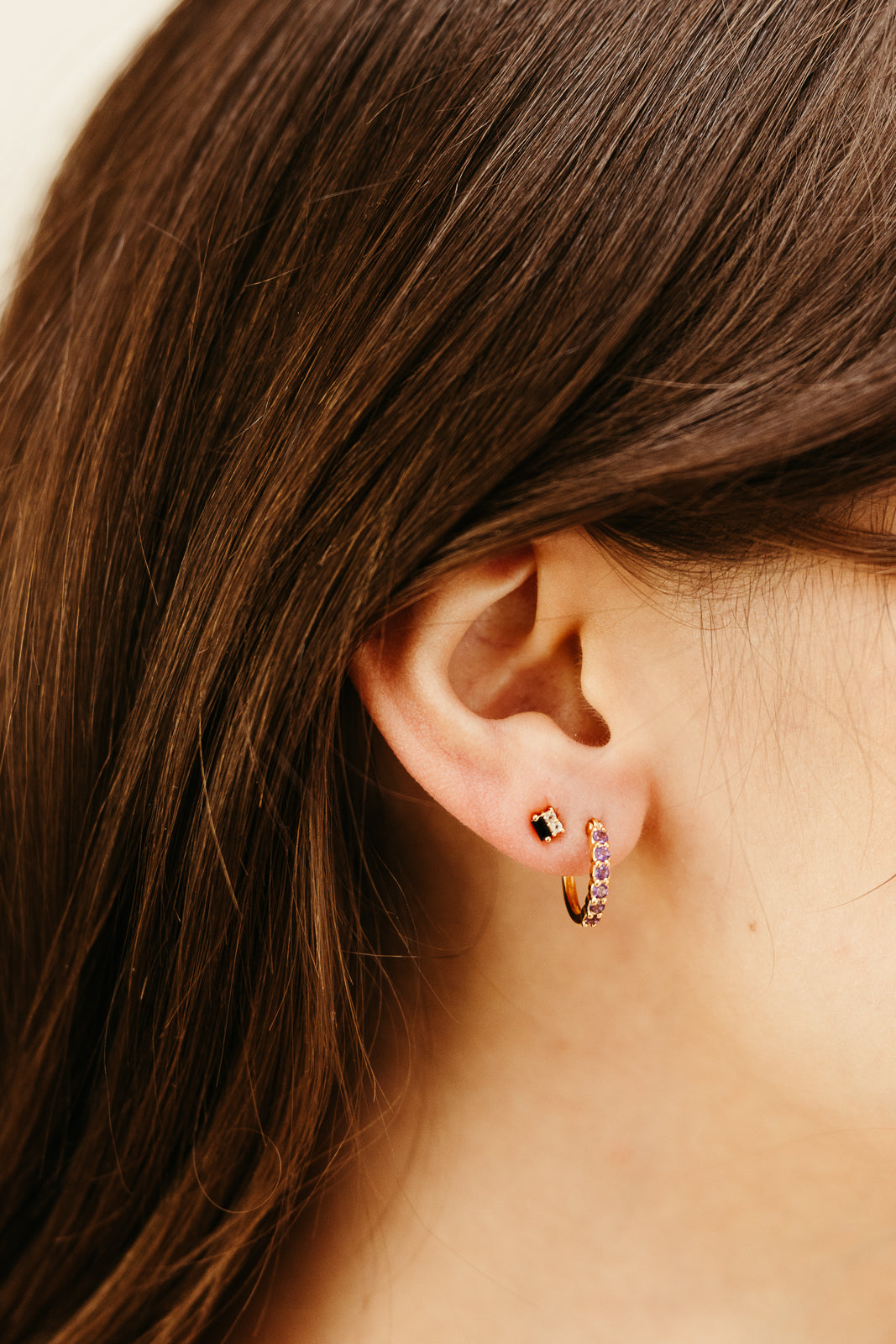 Karma Hoop Earrings - Amethyst