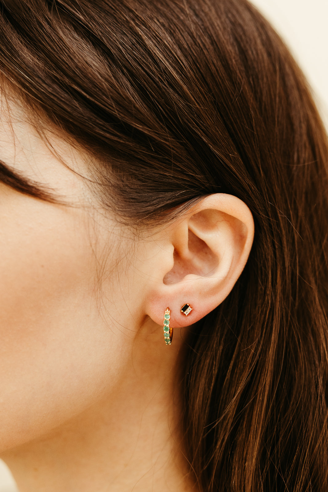 Karma Hoop Earrings - Emerald