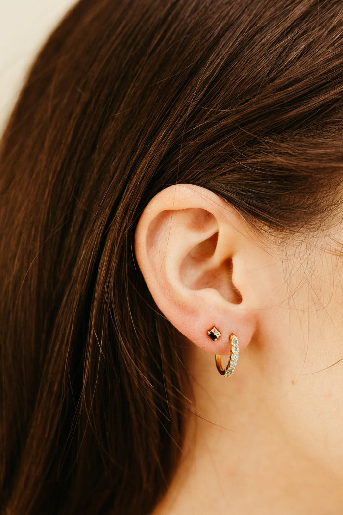 Karma Hoop Earrings - Aquamarine