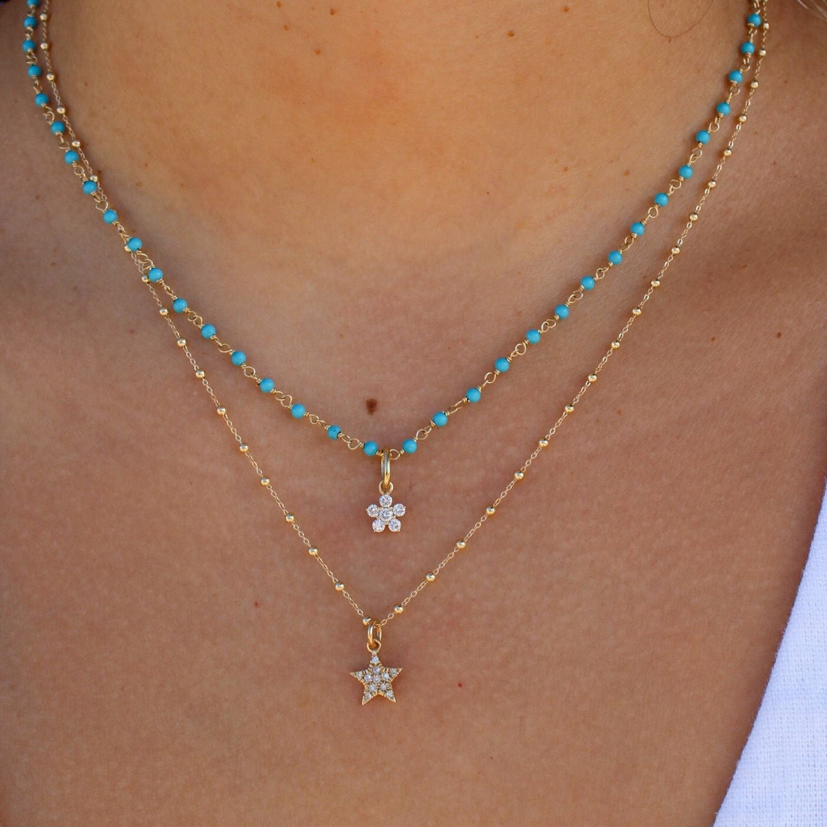Gold Dainty Turquoise Necklace