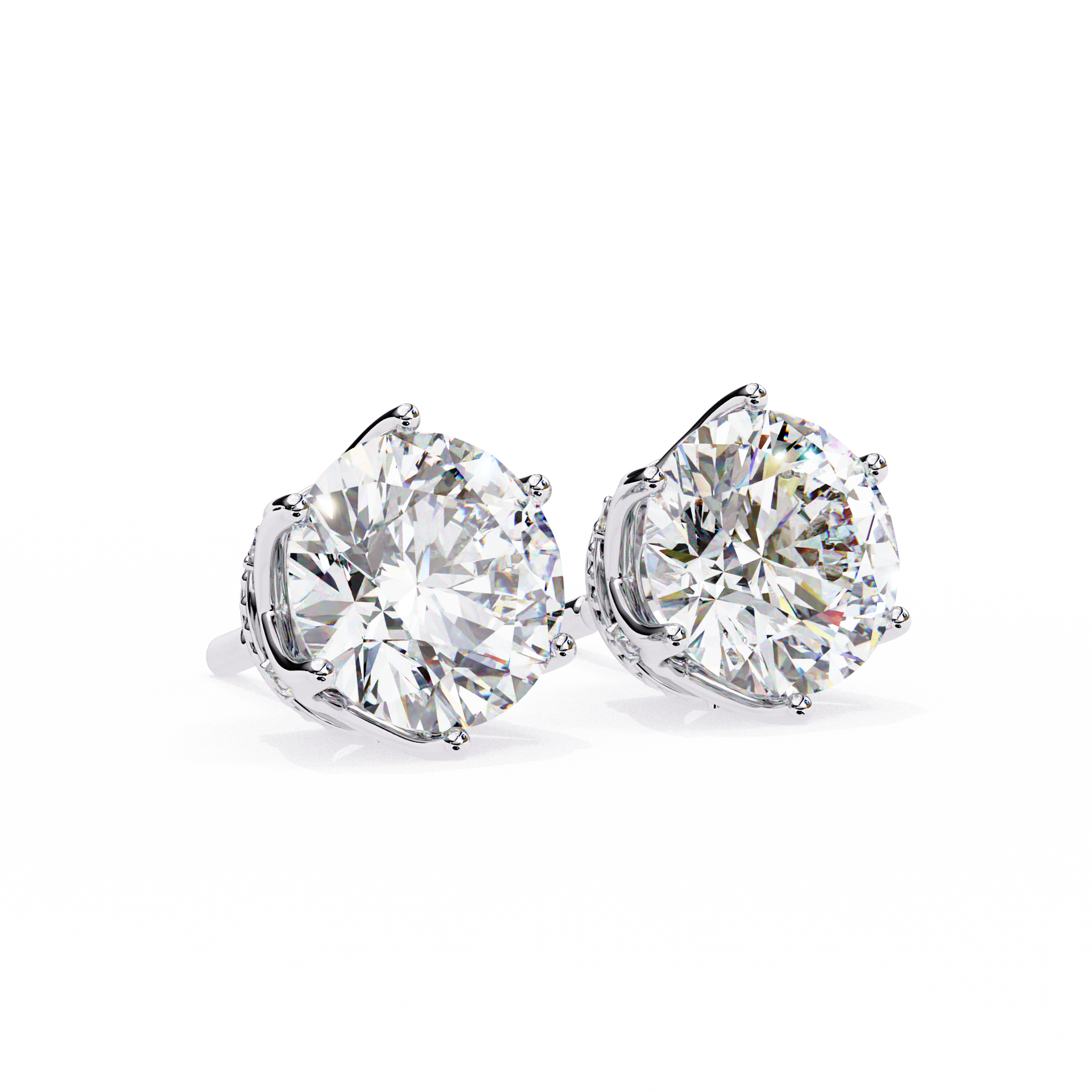 Round-Cut Lab-grown Diamond Stud Studs in 10K White Gold