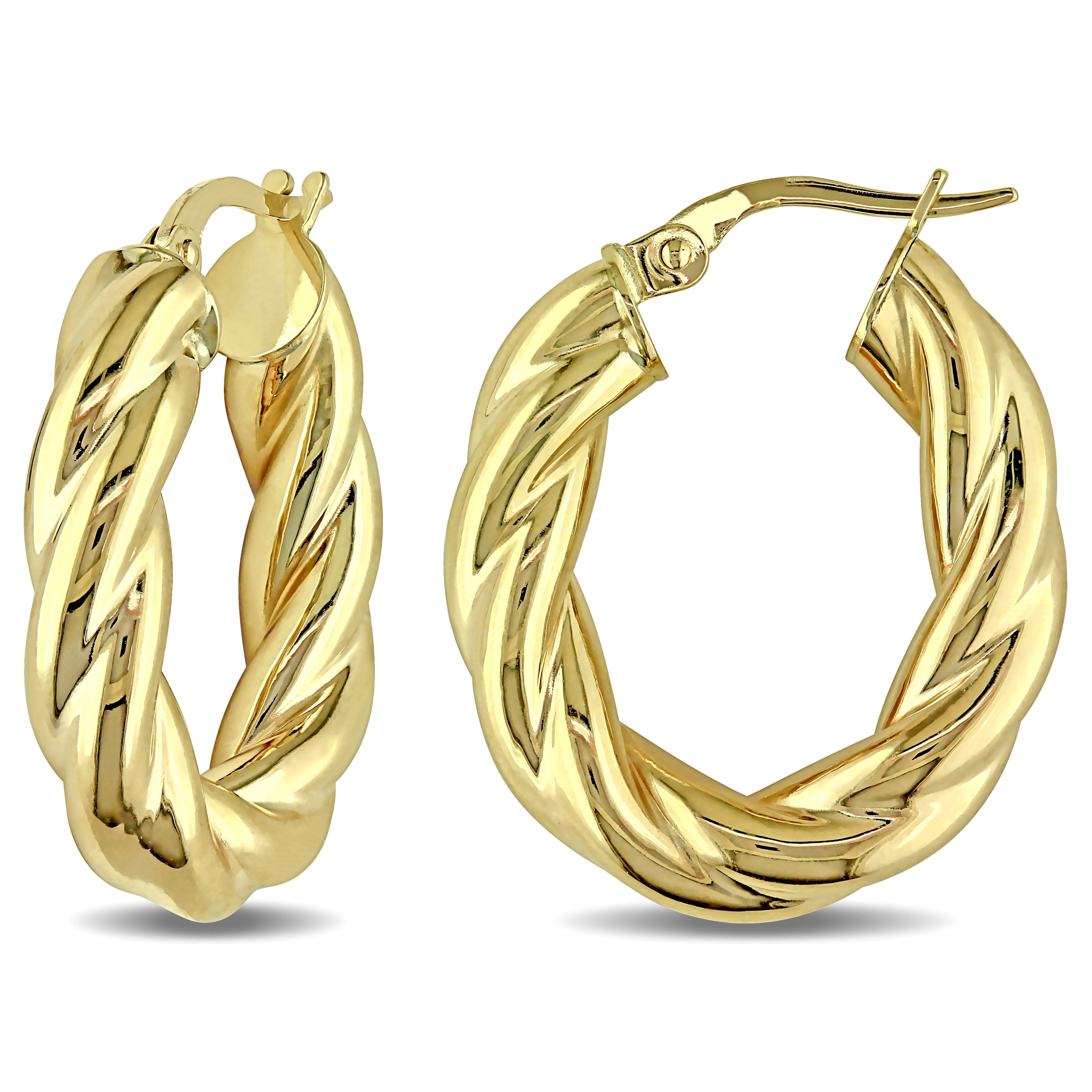 Mimi & Max Entwined Hoop Earrings in 10k Polished Yellow Gold