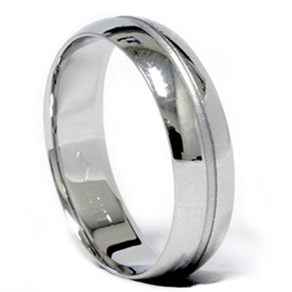 Channel Wedding Band 14K White Gold Size Selectable