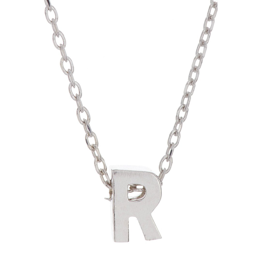 Adornia Mini Initial Necklace silver