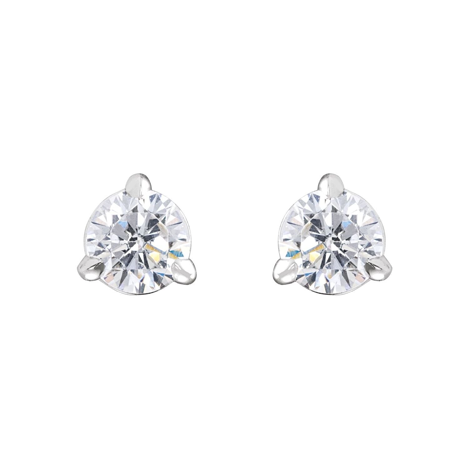 14K Gold 1/3 Lab-grown Diamond Cocktail Stud Earrings Clarity SI Color G-H