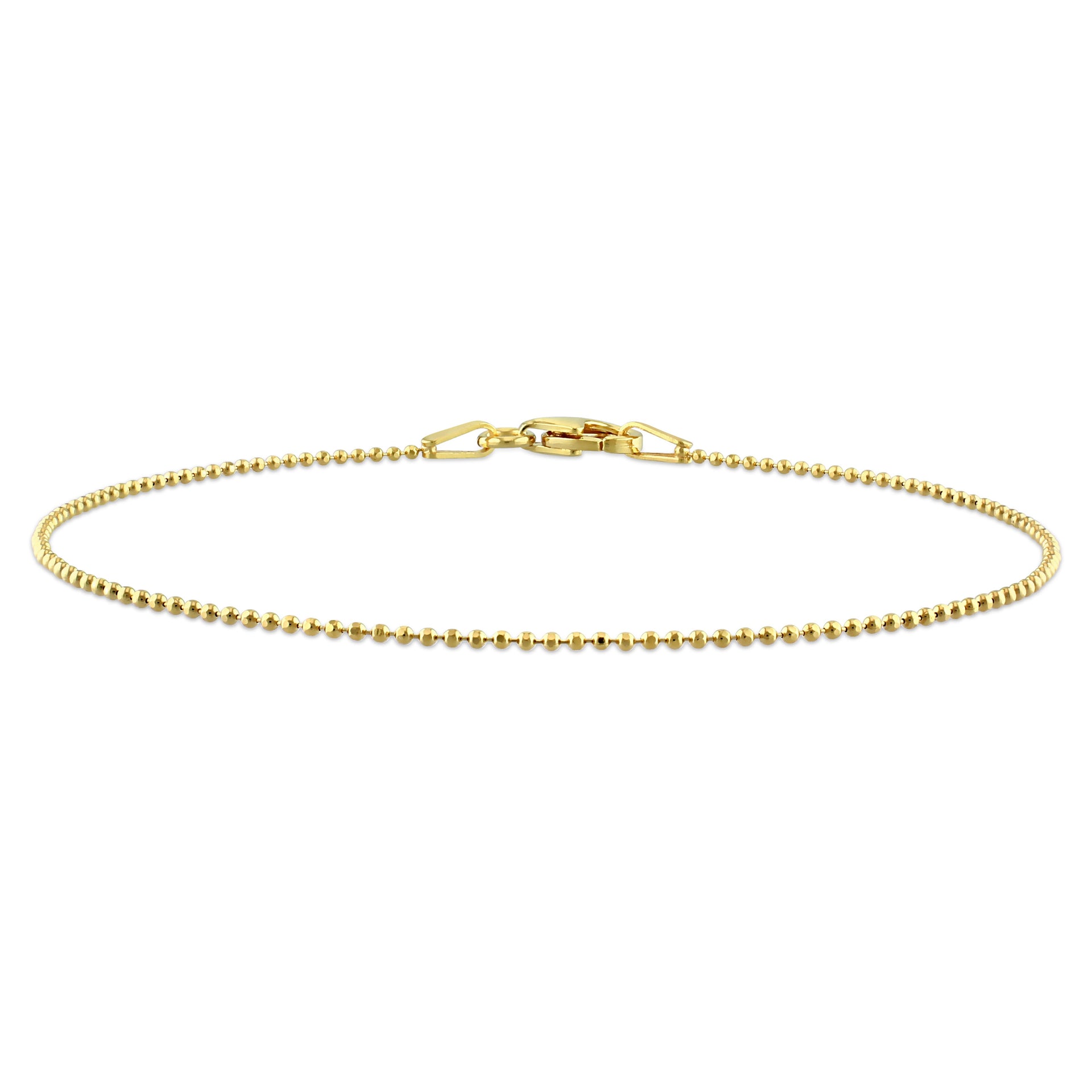 Mimi & Max 1mm Ball Chain Bracelet in Yellow Plated Sterling Silver - 7.5 in