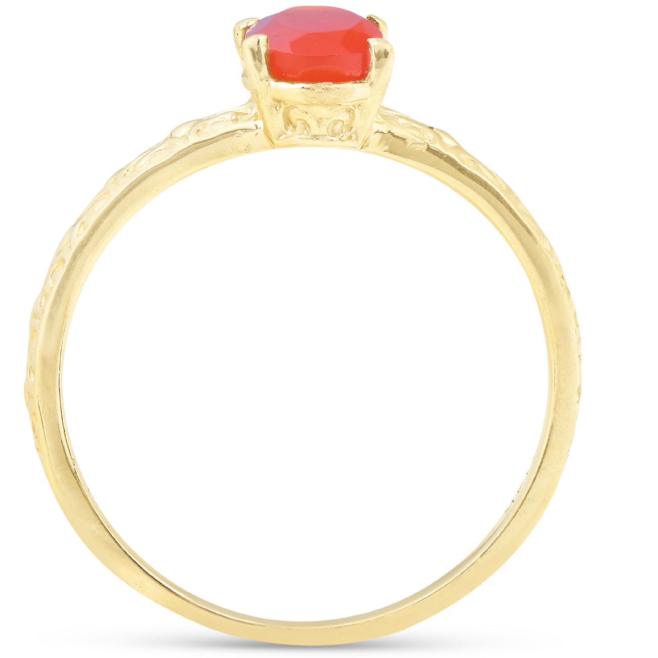 1ct Mexican Fire Opal Vintage Ring 14k Yellow Gold