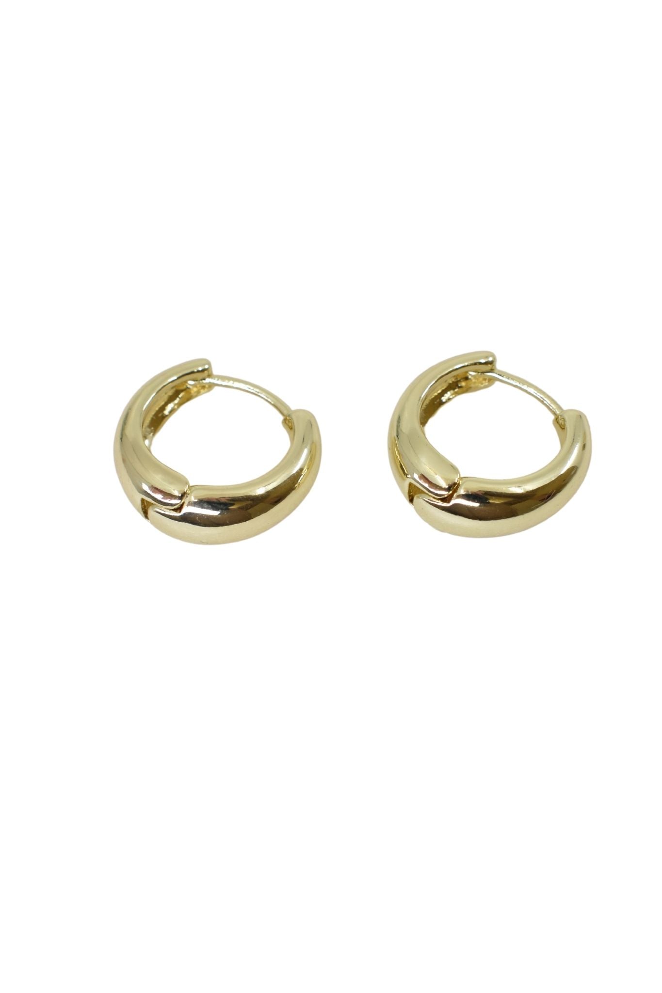 Simple Small Closed Gold Hoop Earrings