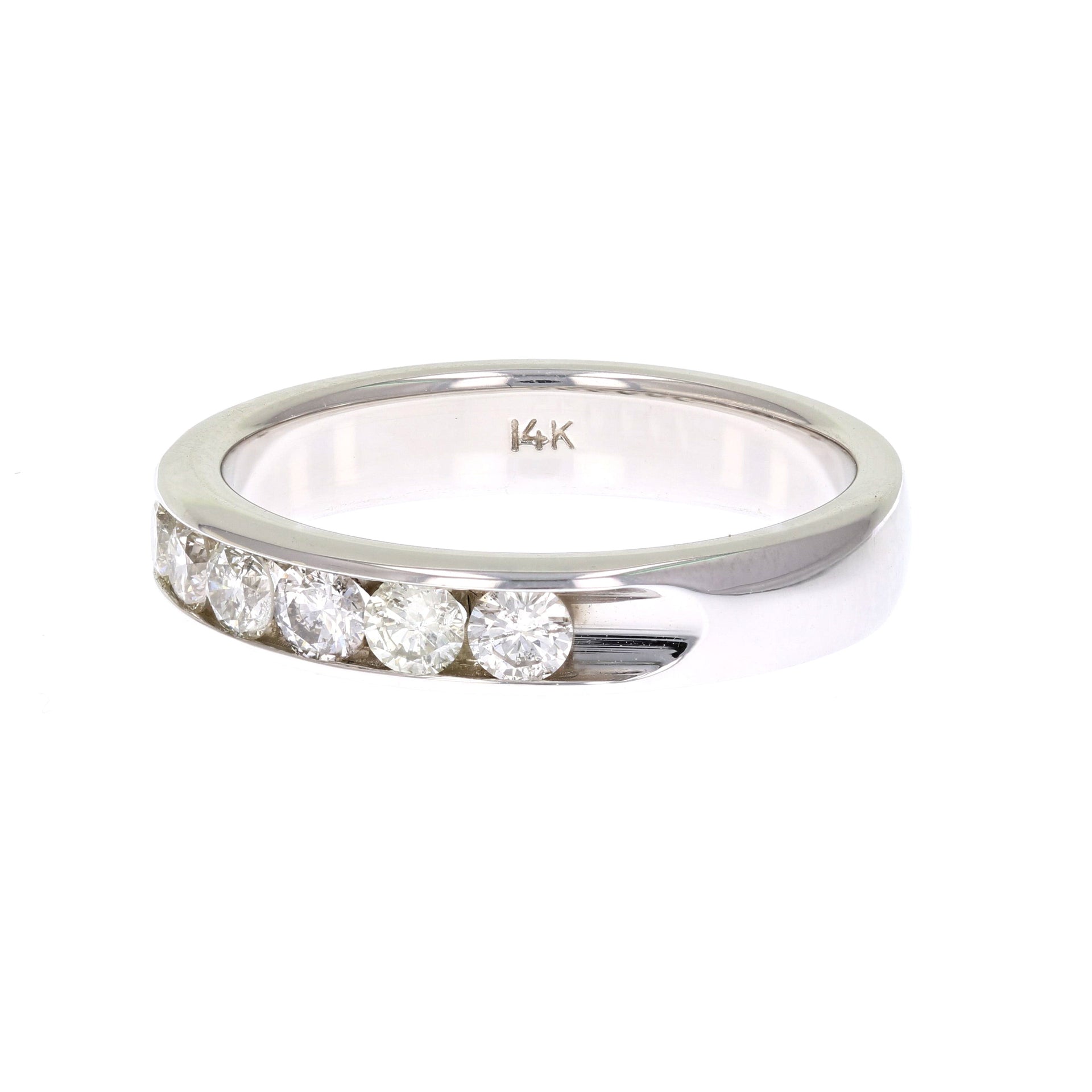 1/2 cttw SI2-I1 14K Gold Machine Set Diamond Wedding Band Channel Set