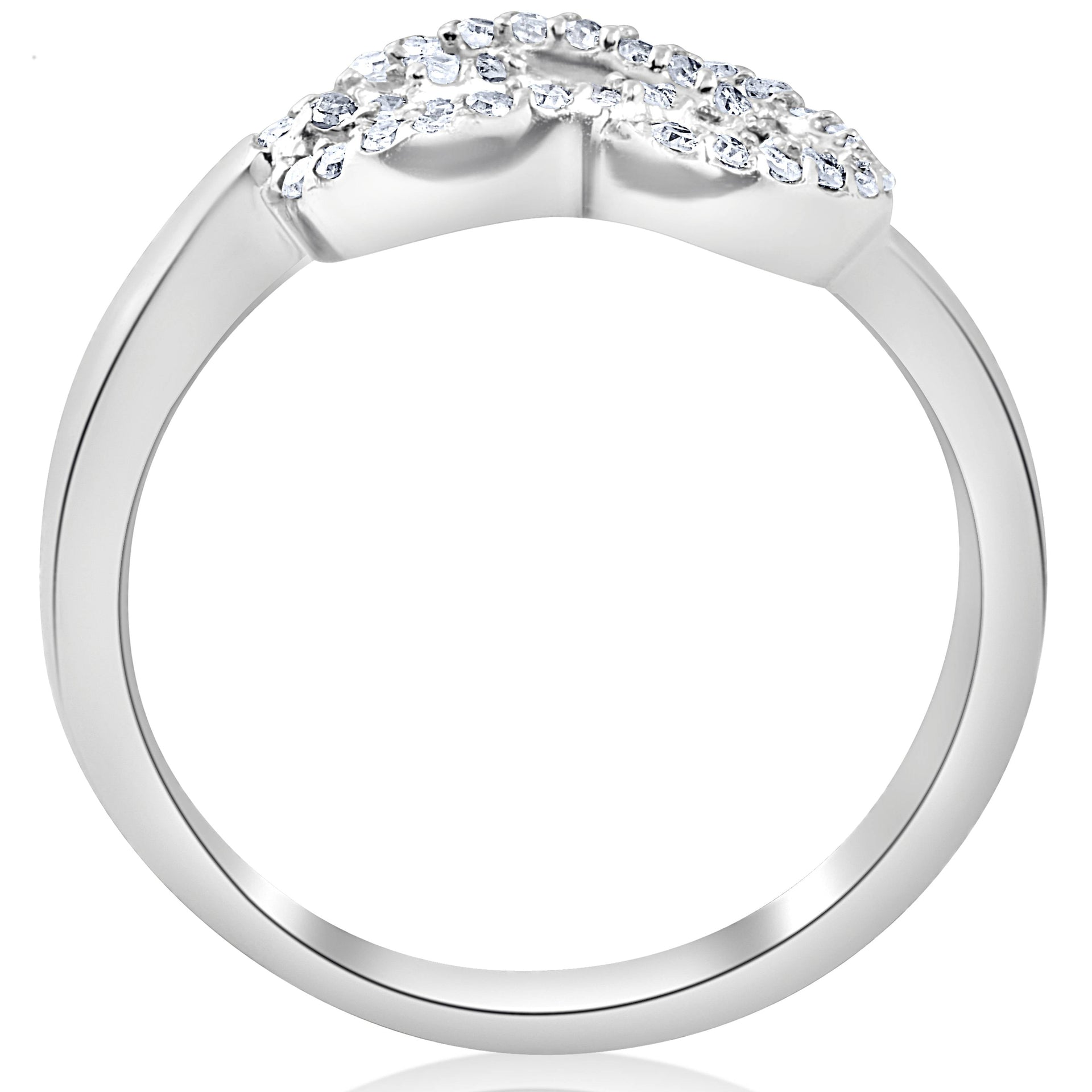 1/4ct Diamond Women's Knot Everlong 14K White Gold Right Hand Band Ring