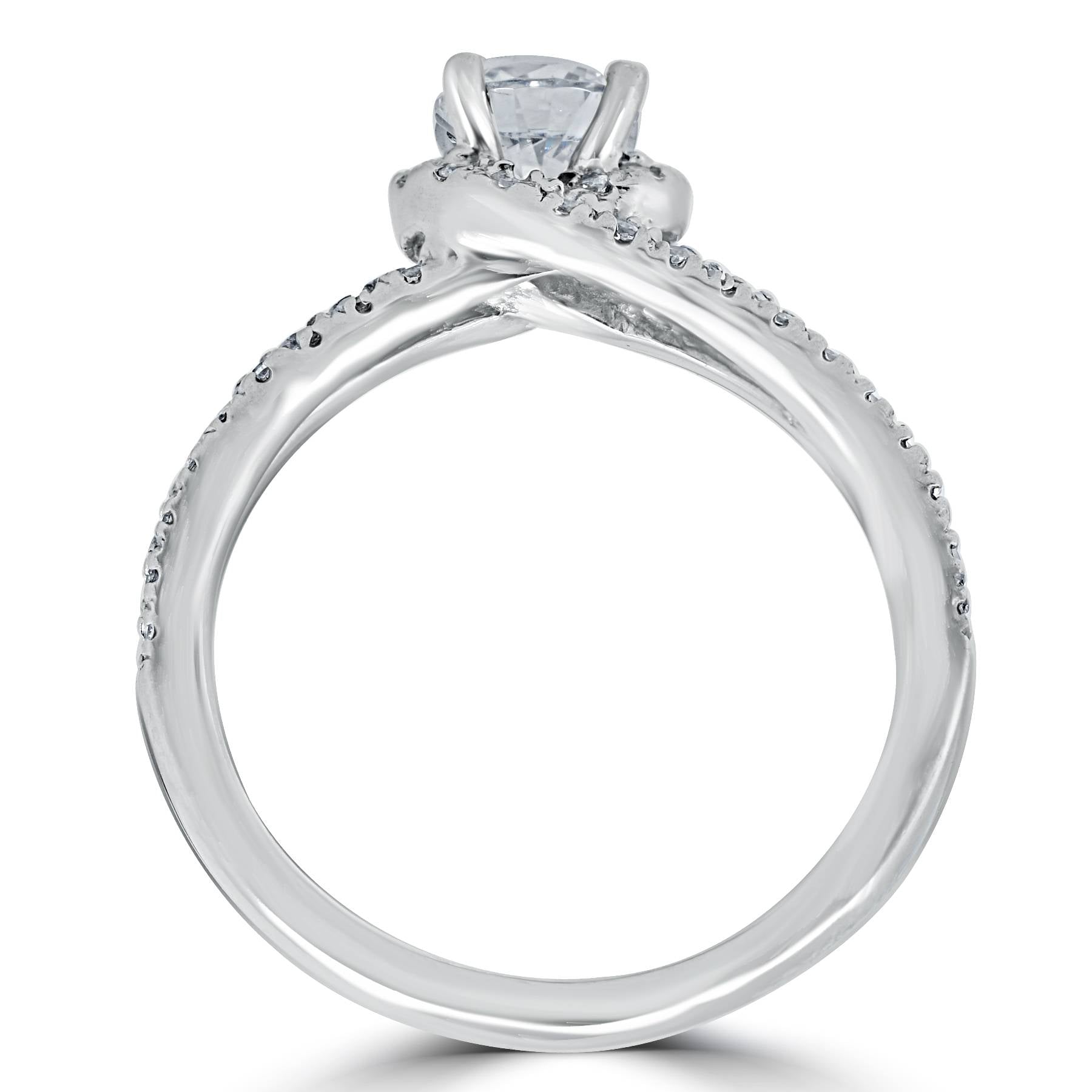 1 1/6 ct Twist Diamond Engagement Ring 14K White Gold